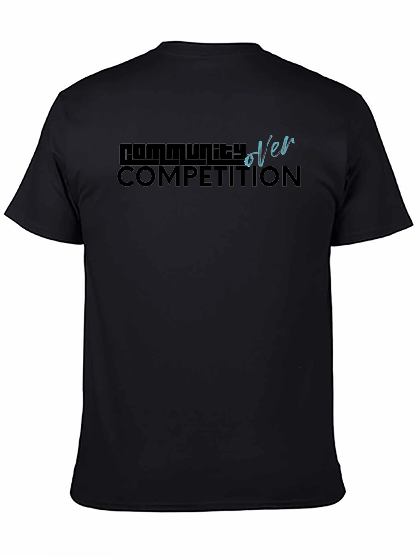 Community Over Competition Black Graphic Tee