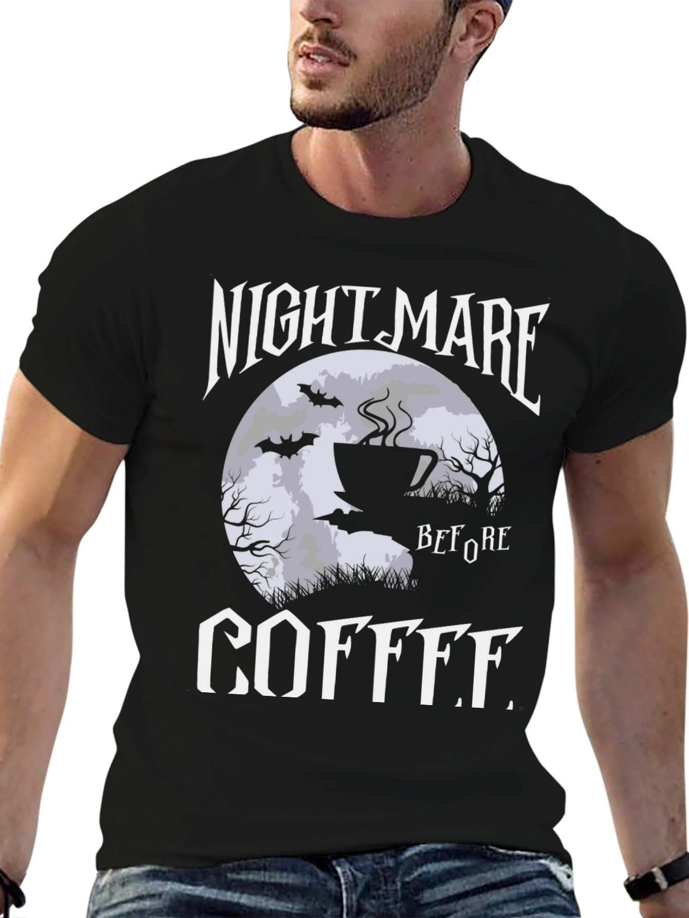 Nightmare Before Coffee Graphic Tee - Black