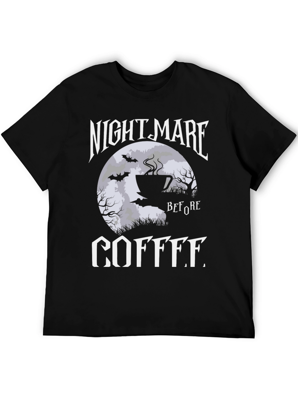 Nightmare Before Coffee Graphic Tee - Black