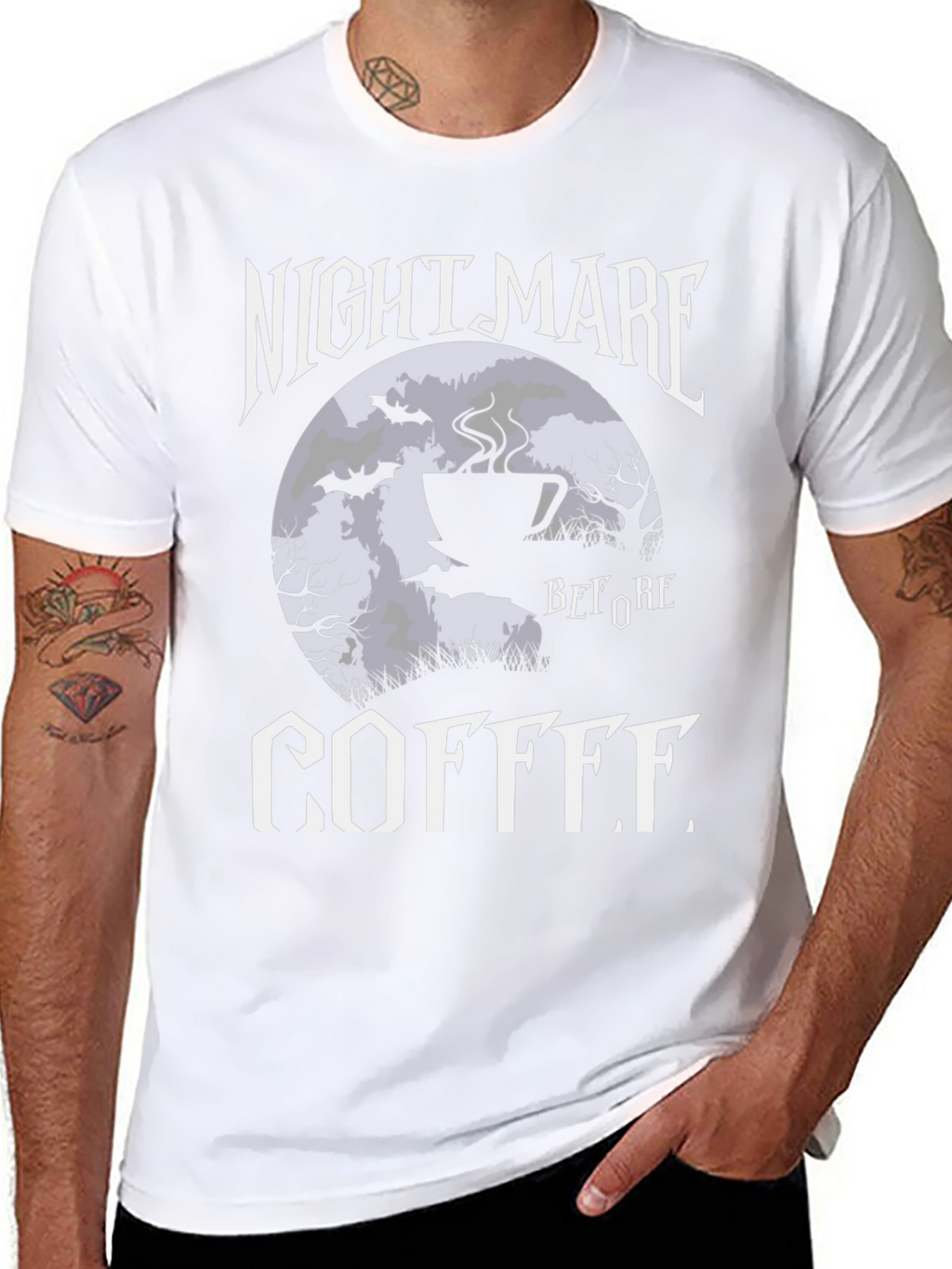 Nightmare Before Coffee Graphic Tee - Black