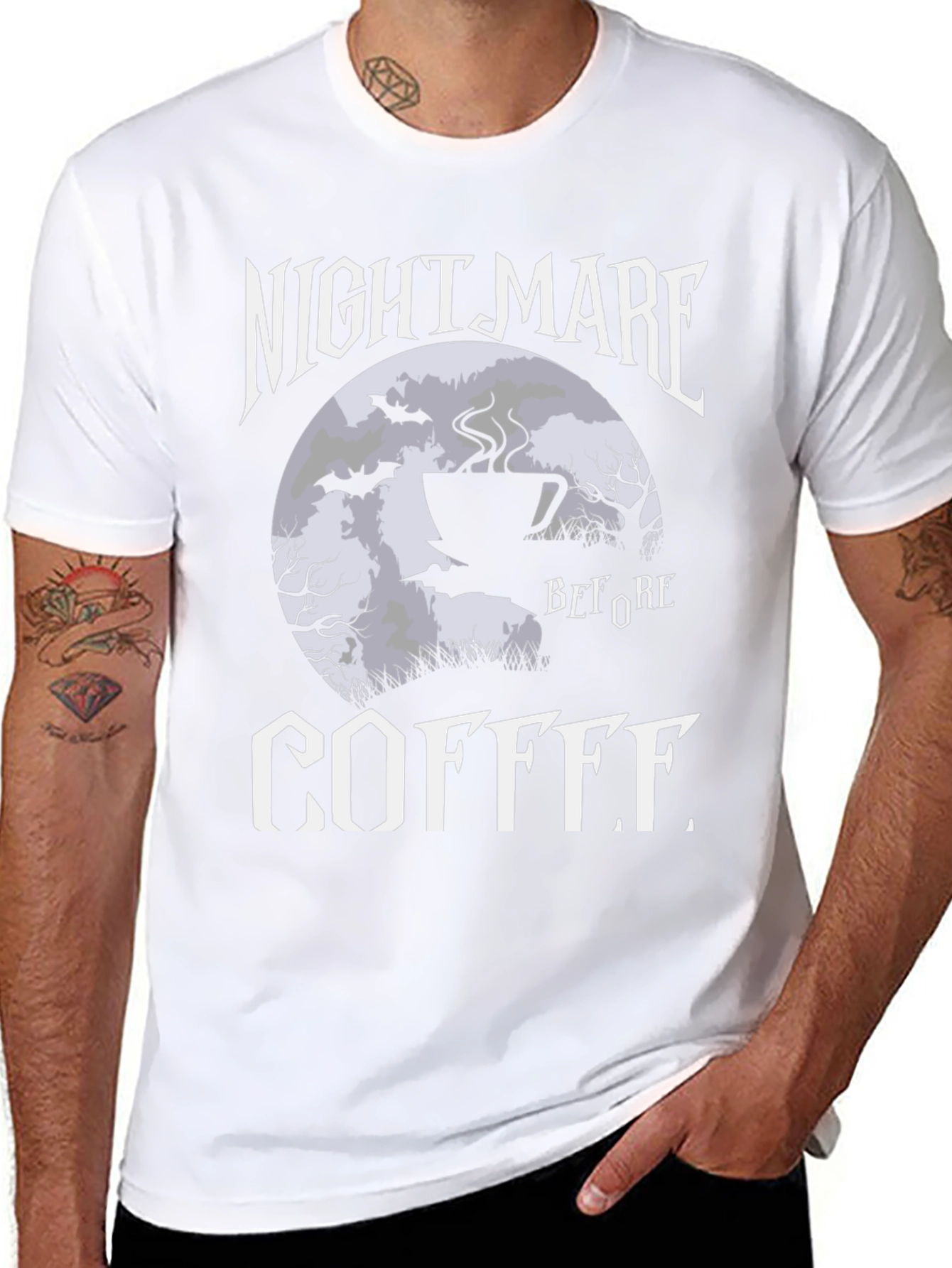 Nightmare Before Coffee Graphic Tee - Black