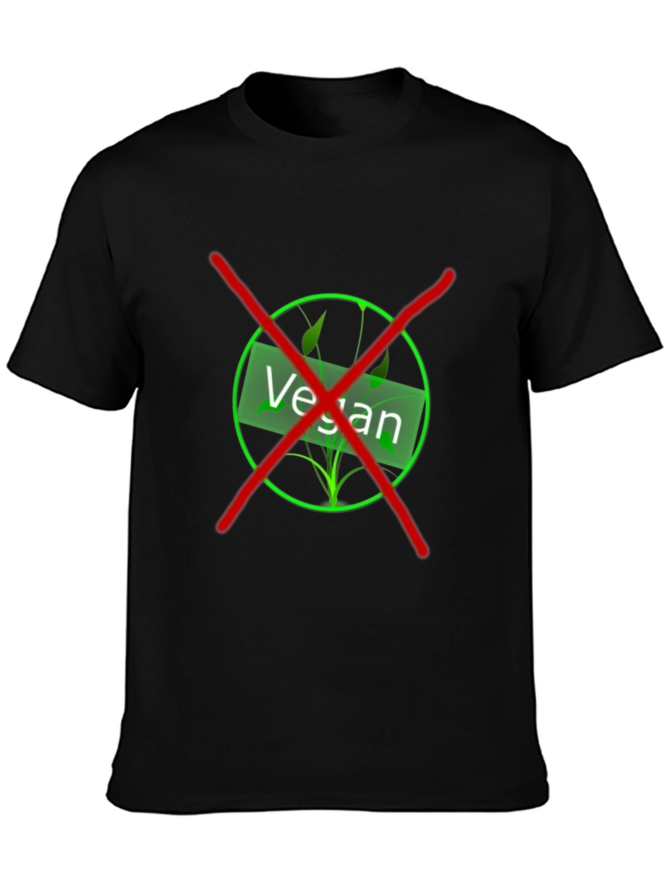 Anti-Vegan T-Shirt - Black Graphic Design