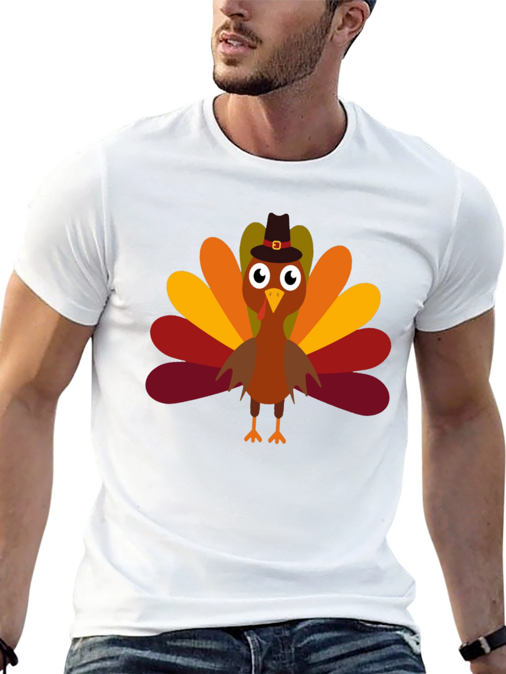 Thanksgiving Turkey Pilgrim Hat T-Shirt