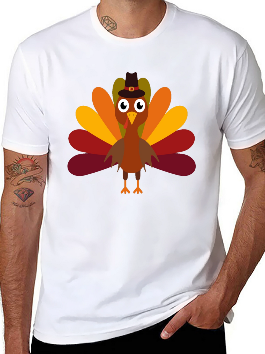 Thanksgiving Turkey Pilgrim Hat T-Shirt