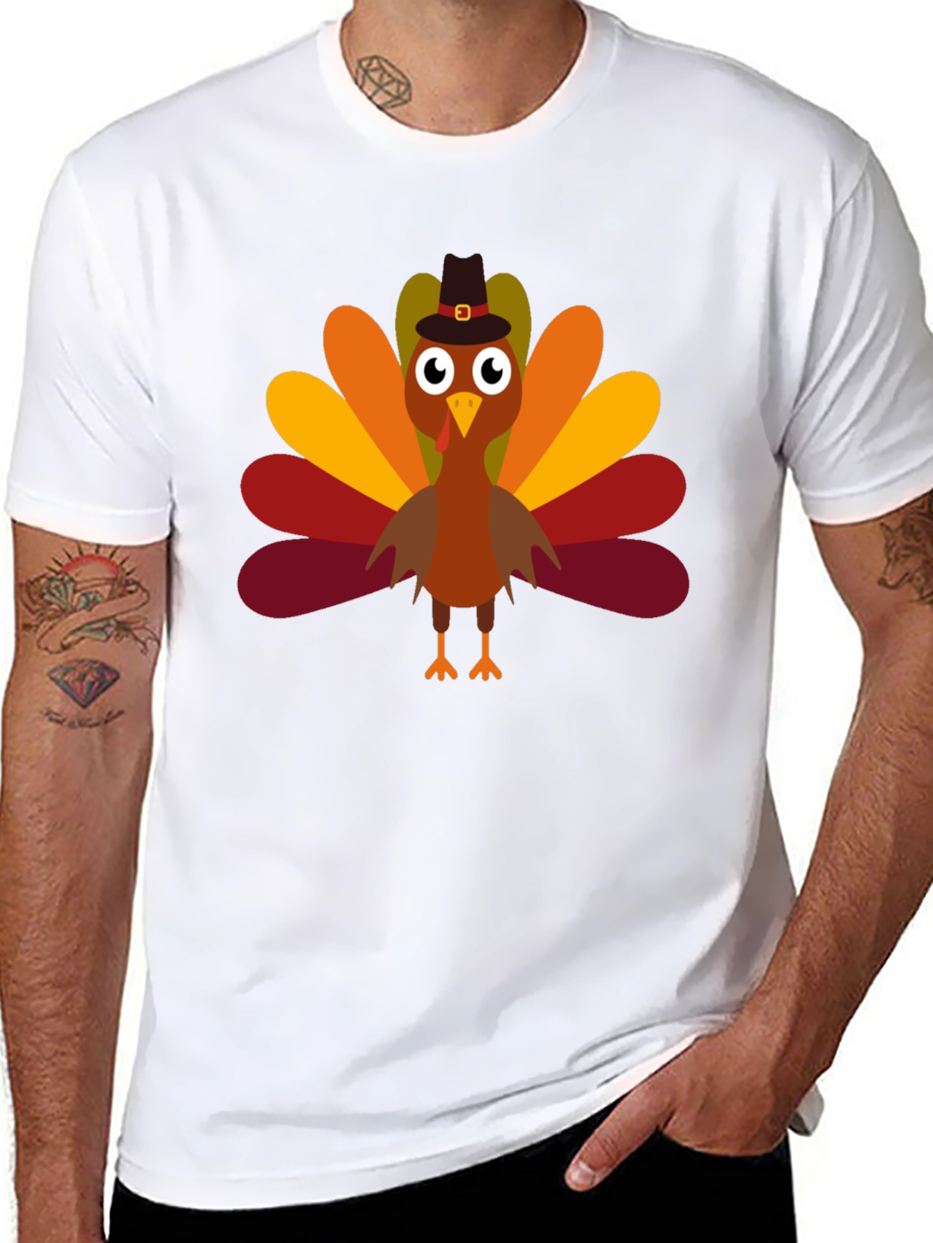 Thanksgiving Turkey Pilgrim Hat T-Shirt