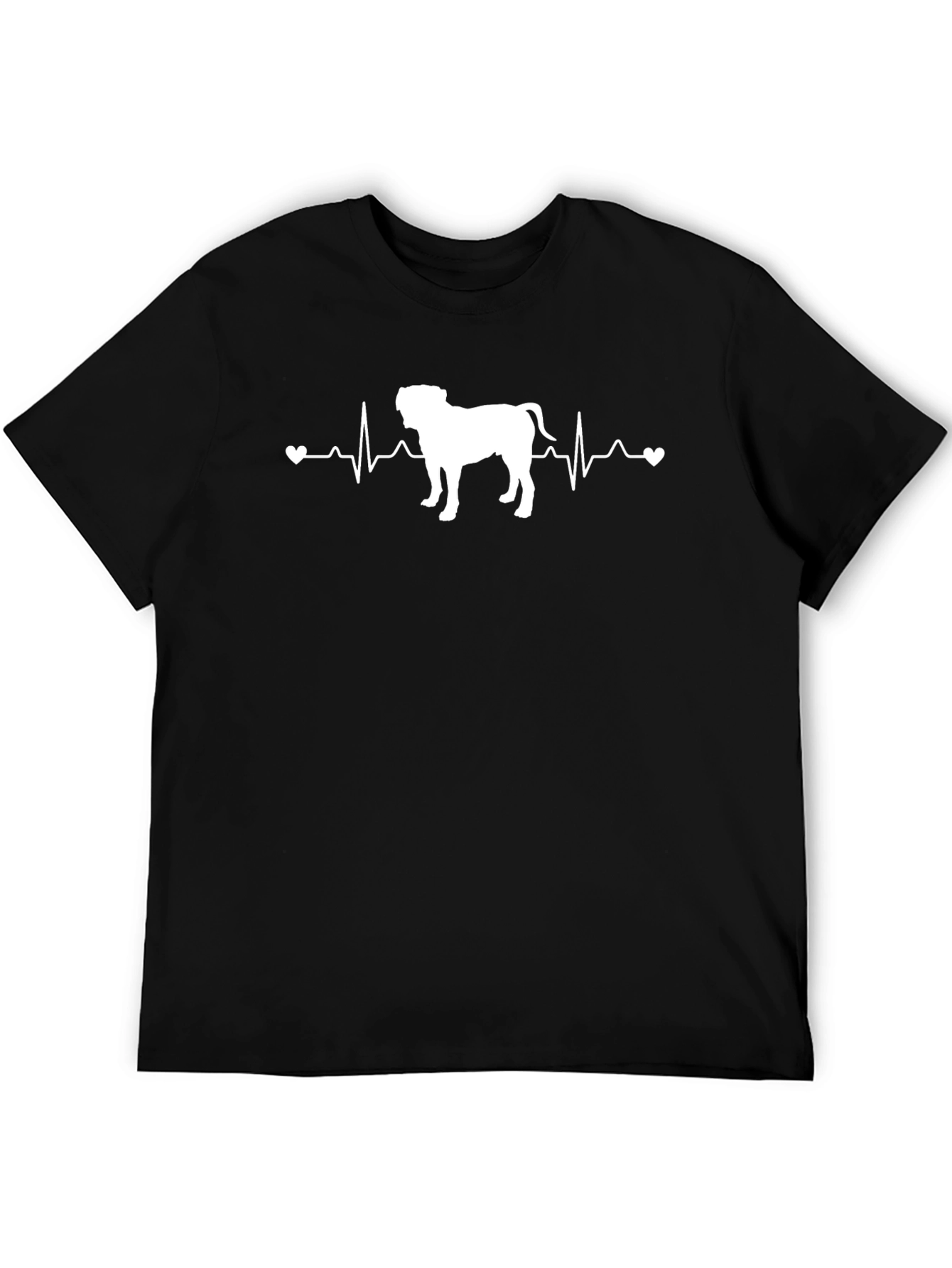 Dog Heartbeat T-Shirt - Black Cotton Tee