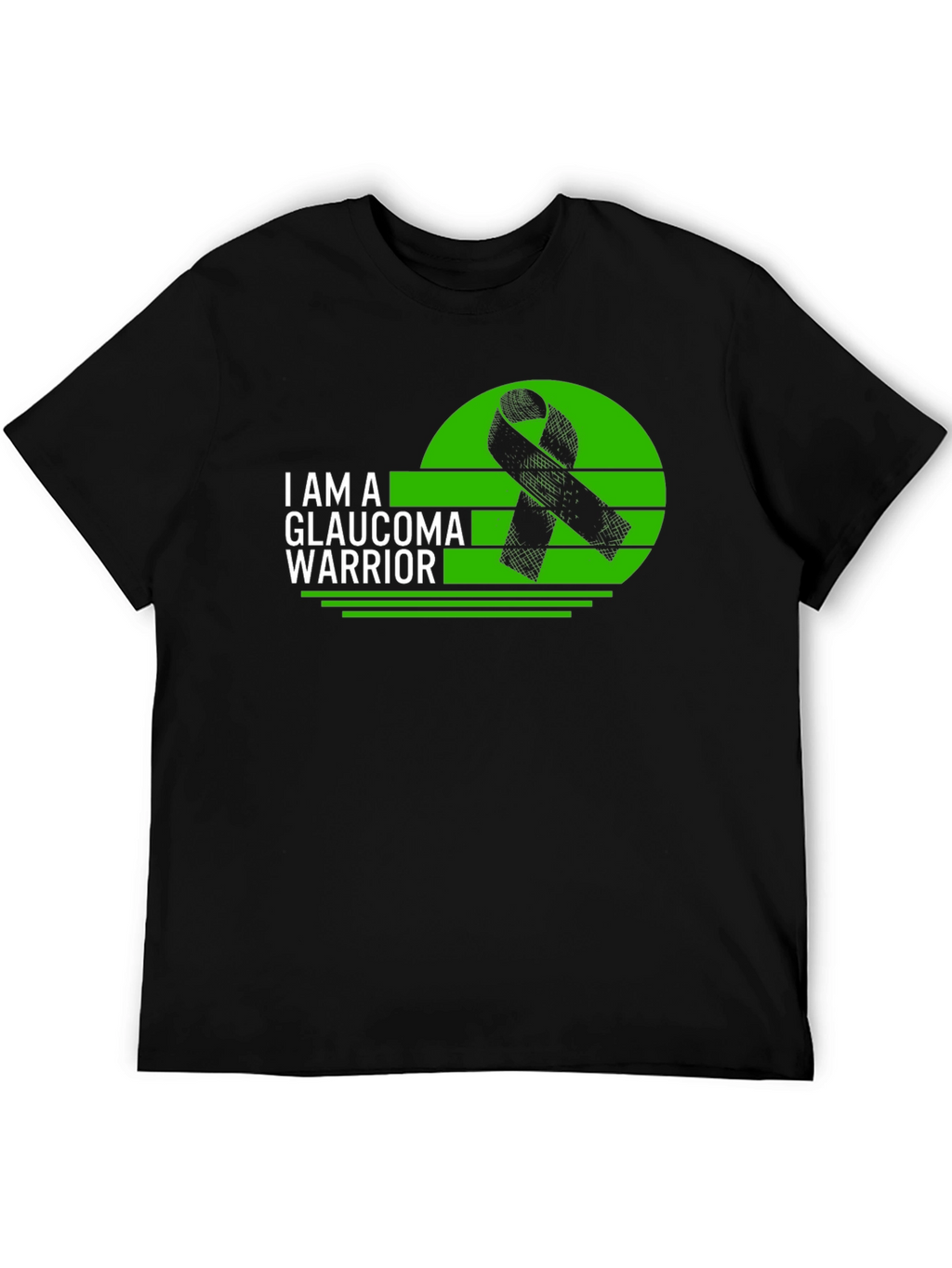 Glaucoma Warrior Awareness T-Shirt - Black Ribbon Design