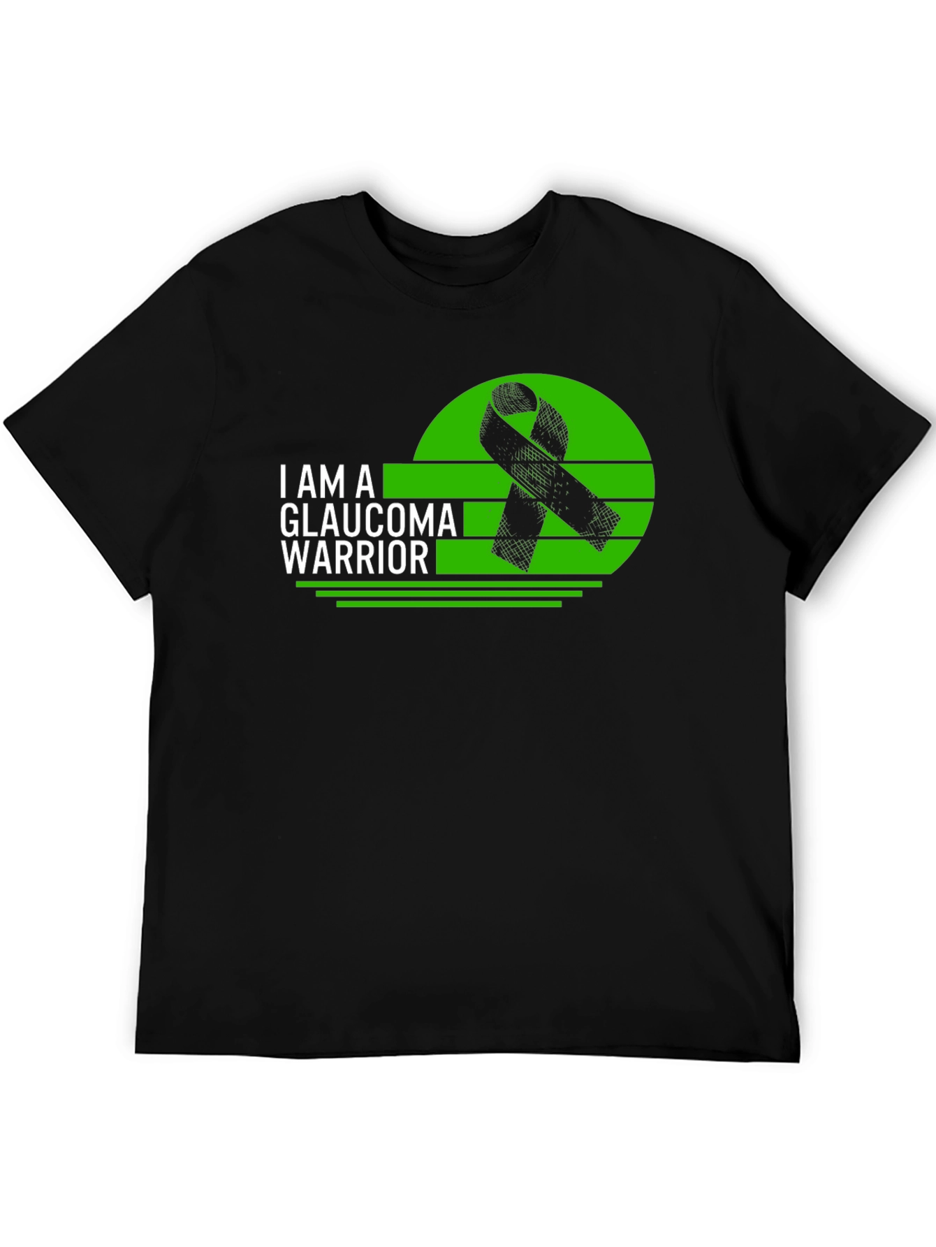 Glaucoma Warrior Awareness T-Shirt - Black Ribbon Design