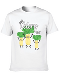 Smile Celery Day Black T-Shirt