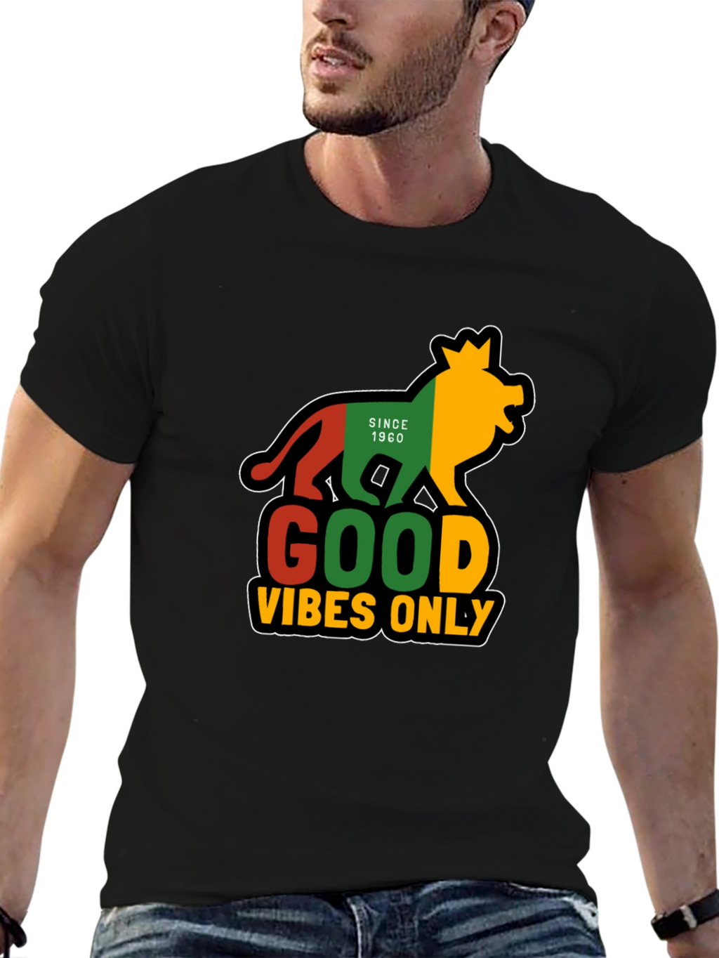 Rasta Lion Good Vibes Only T-Shirt