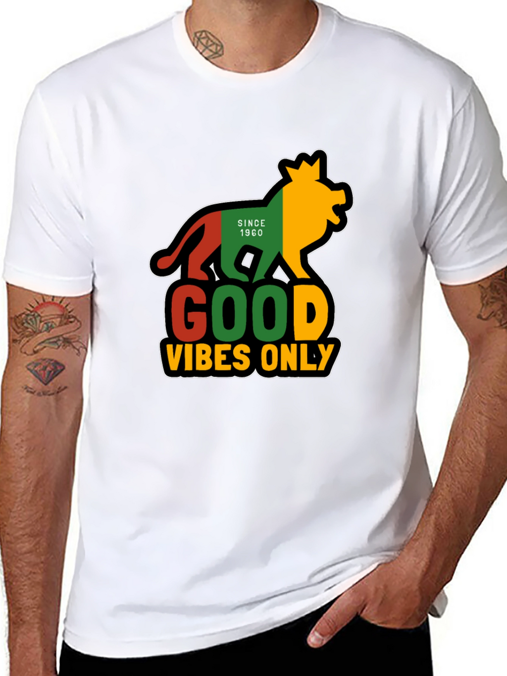Rasta Lion Good Vibes Only T-Shirt