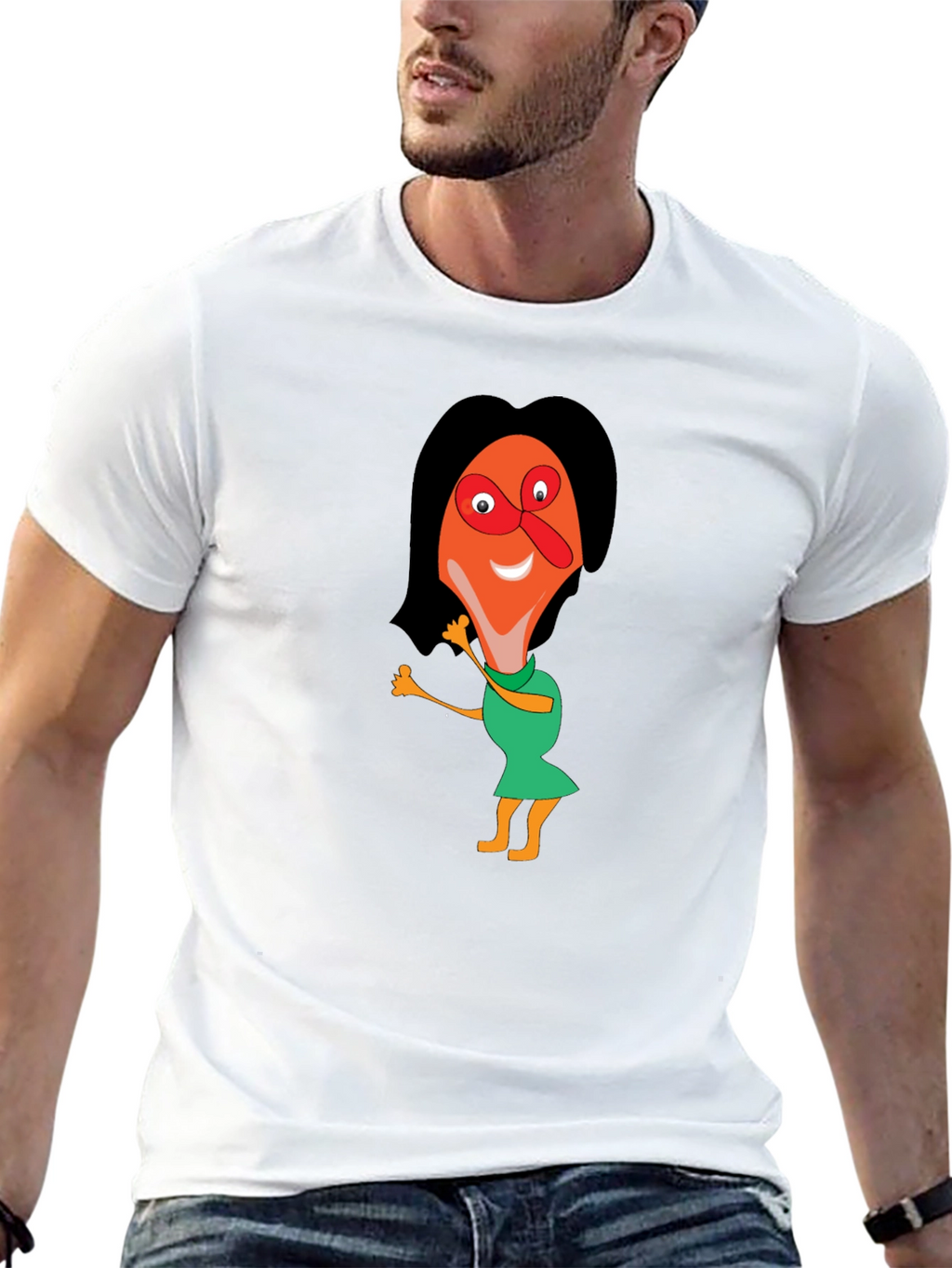 Cartoon Graphic Tee - Black Unisex Shirt