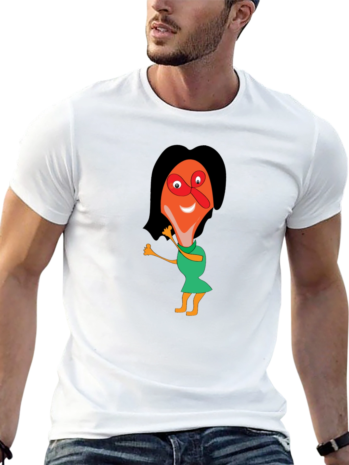 Cartoon Graphic Tee - Black Unisex Shirt