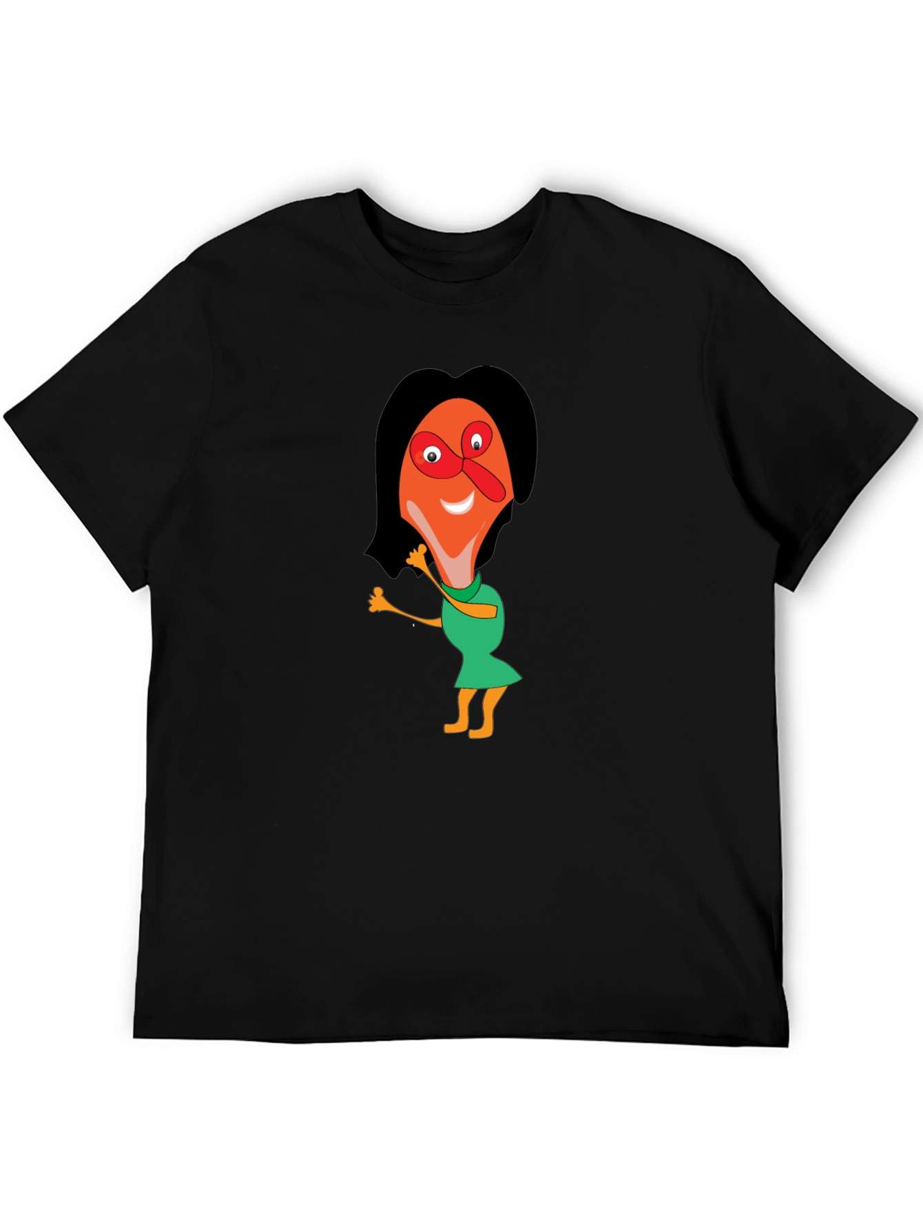 Cartoon Graphic Tee - Black Unisex Shirt