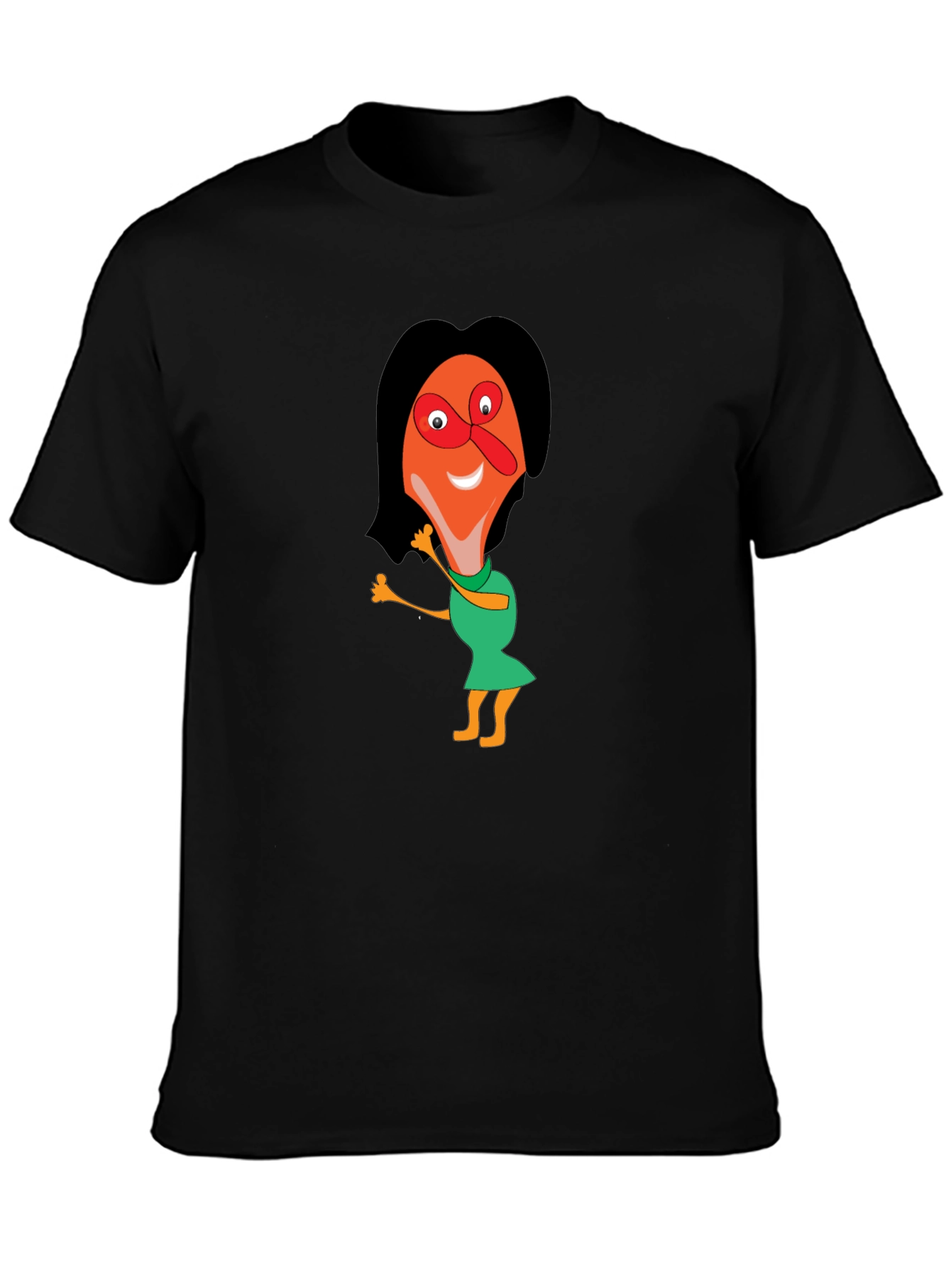 Cartoon Graphic Tee - Black Unisex Shirt