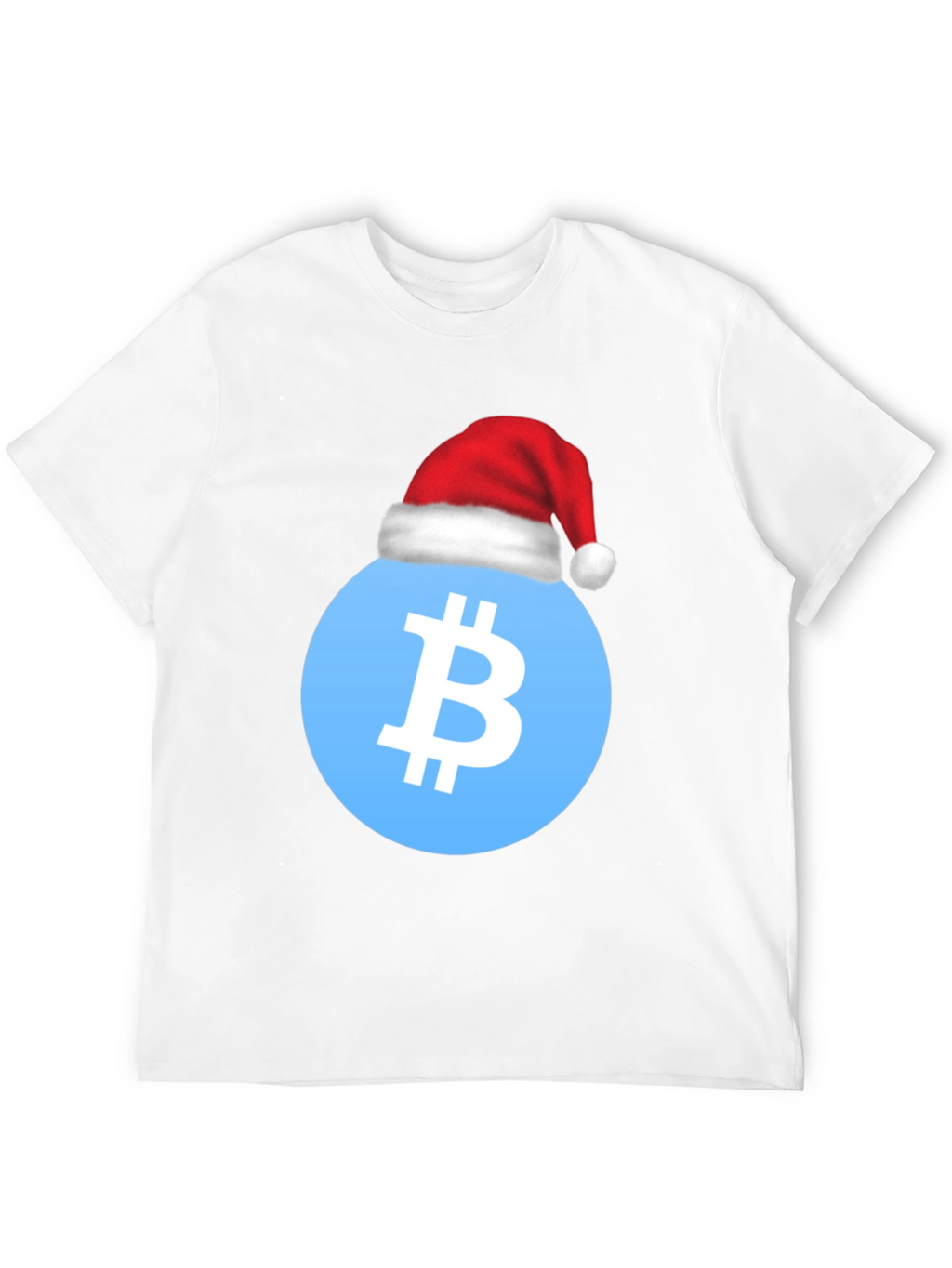 Bitcoin Santa Hat T-Shirt - Crypto Holiday Tee