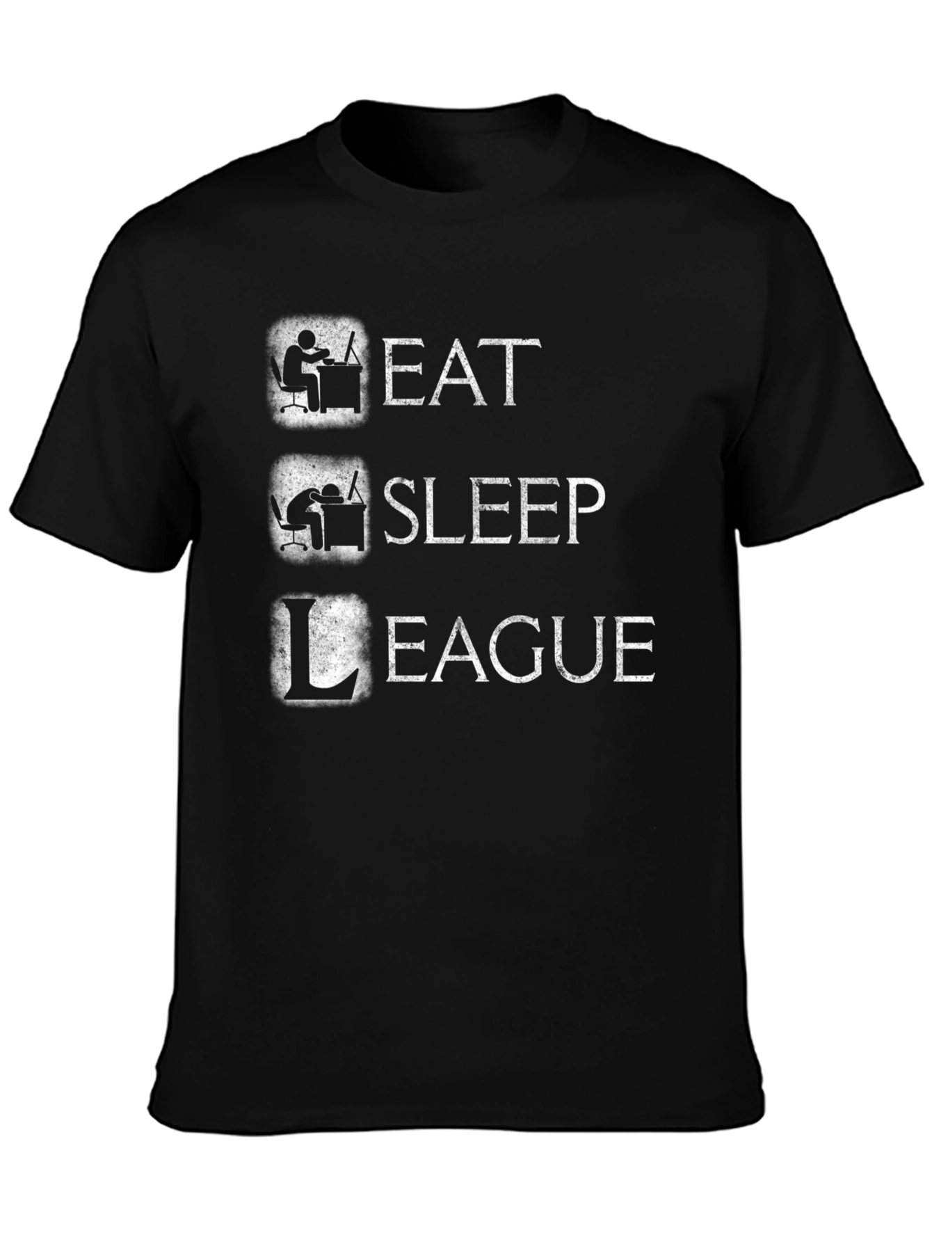 Eat Sleep League Gamer T-Shirt - Black Cotton Tee