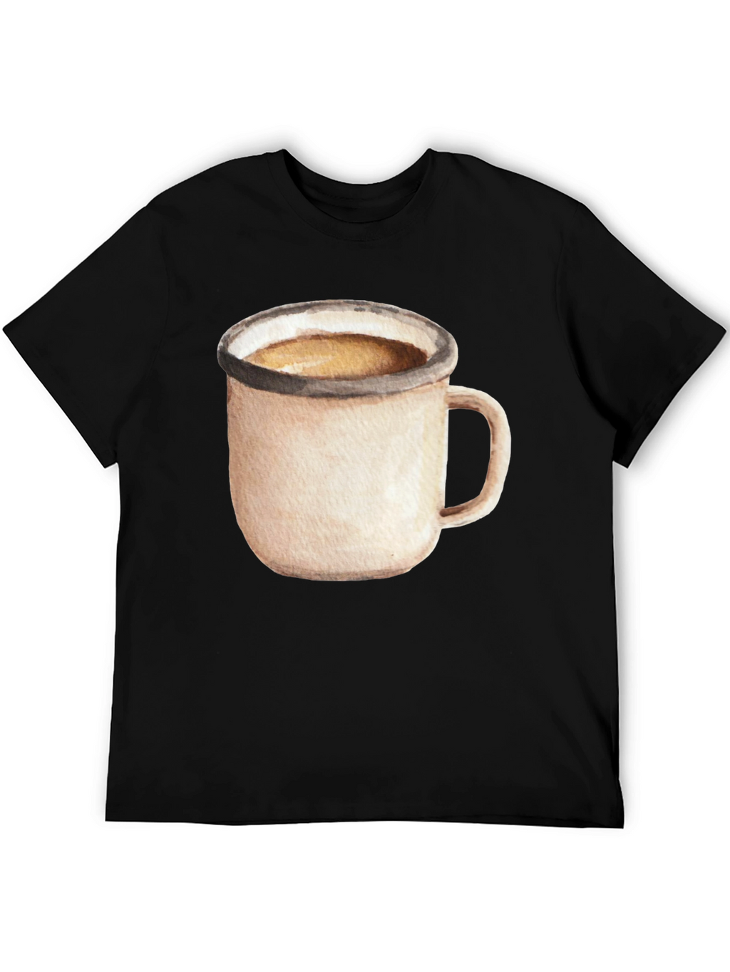 Coffee Mug Graphic Tee - Black Cotton T-Shirt