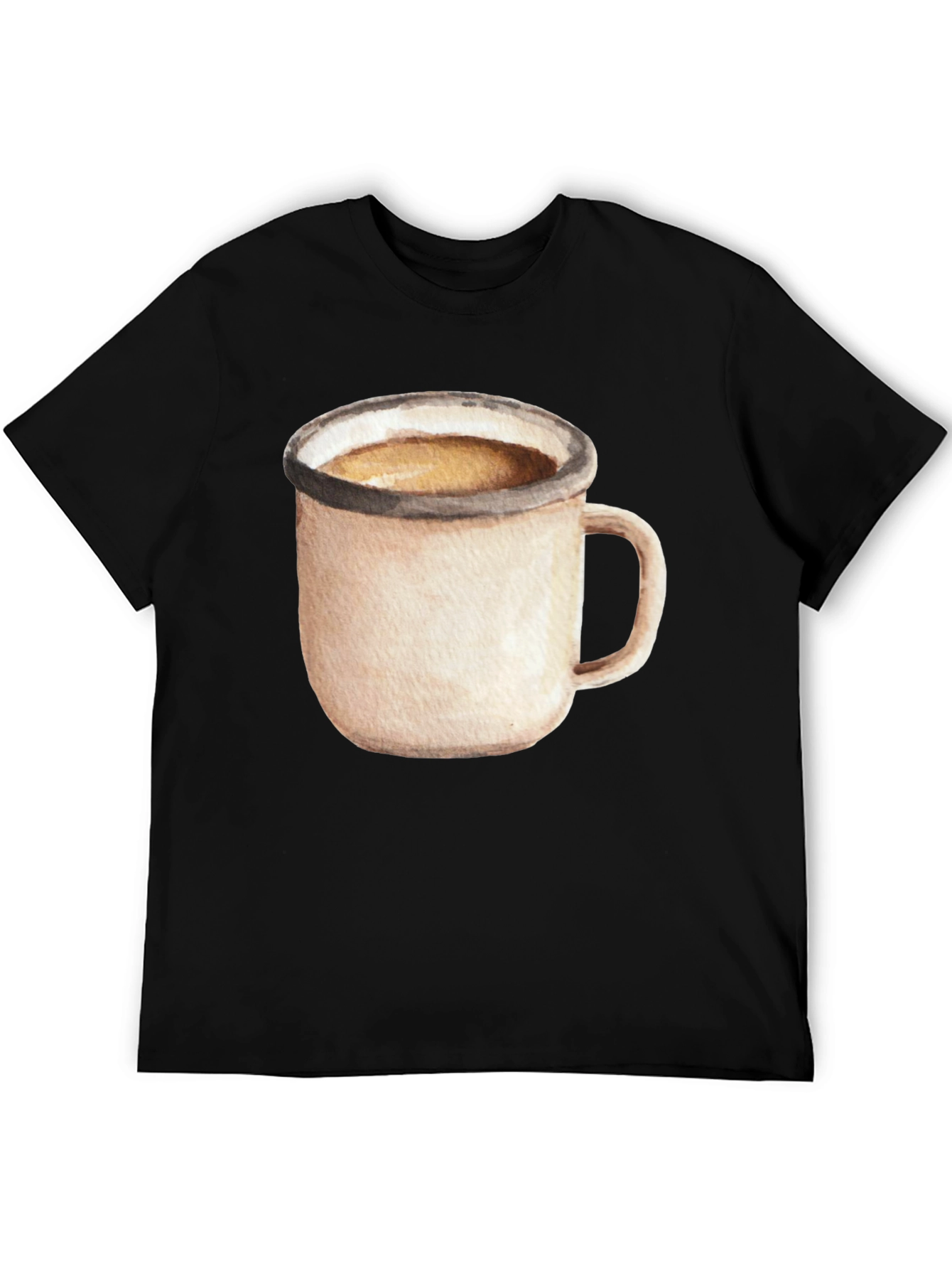 Coffee Mug Graphic Tee - Black Cotton T-Shirt