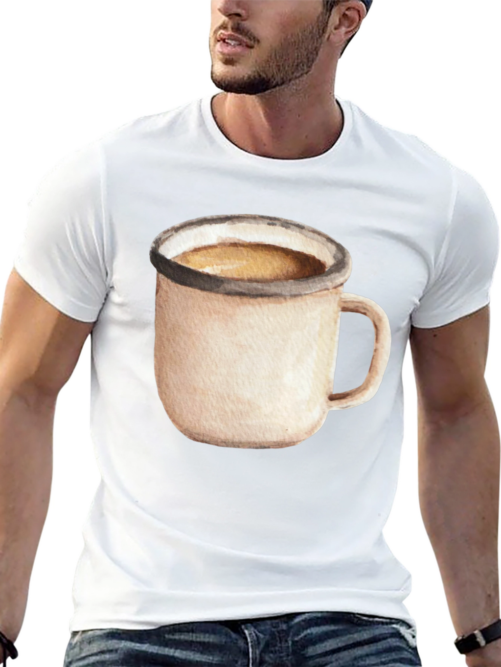 Coffee Mug Graphic Tee - Black Cotton T-Shirt