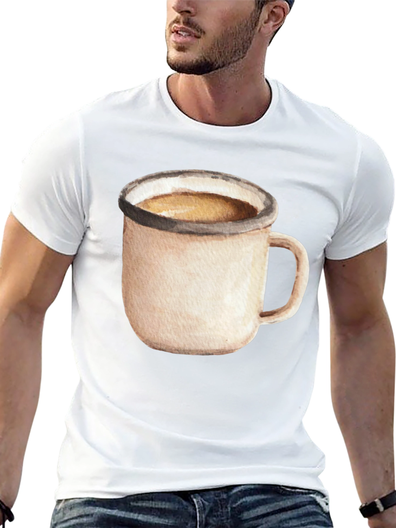 Coffee Mug Graphic Tee - Black Cotton T-Shirt