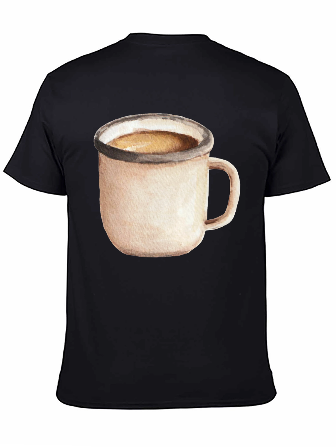 Coffee Mug Graphic Tee - Black Cotton T-Shirt