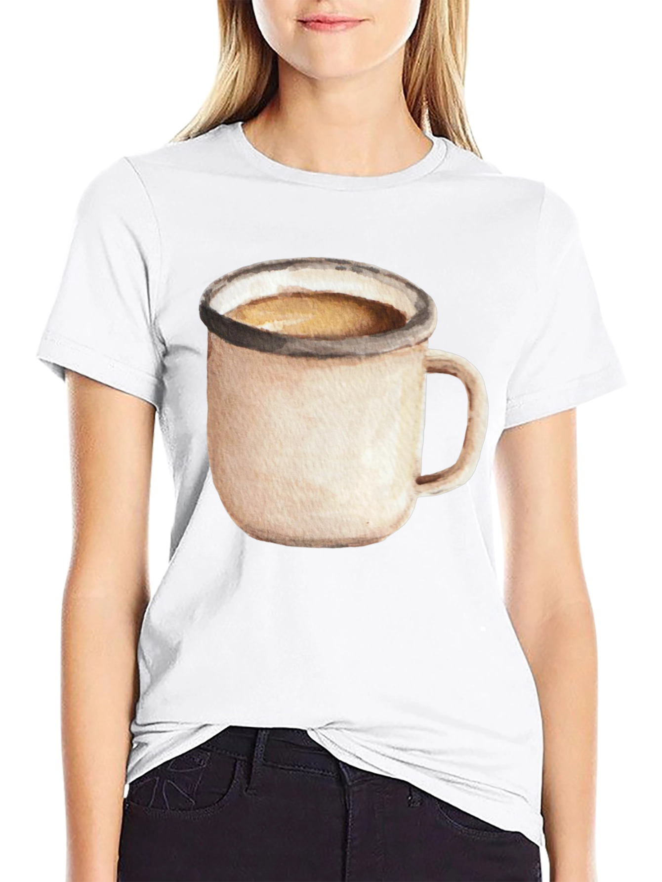 Coffee Mug Graphic Tee - Black Cotton T-Shirt
