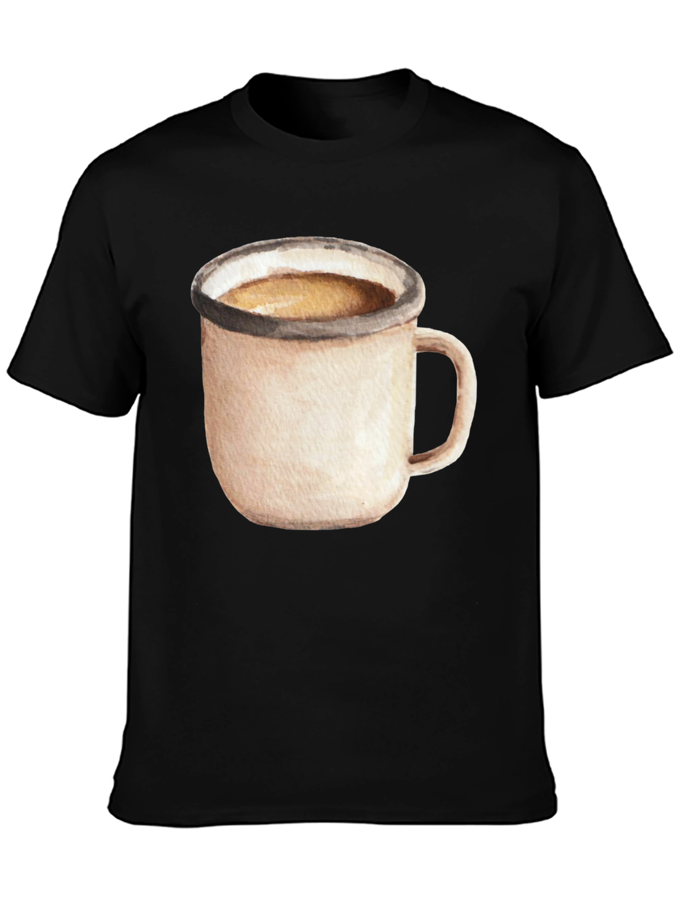 Coffee Mug Graphic Tee - Black Cotton T-Shirt