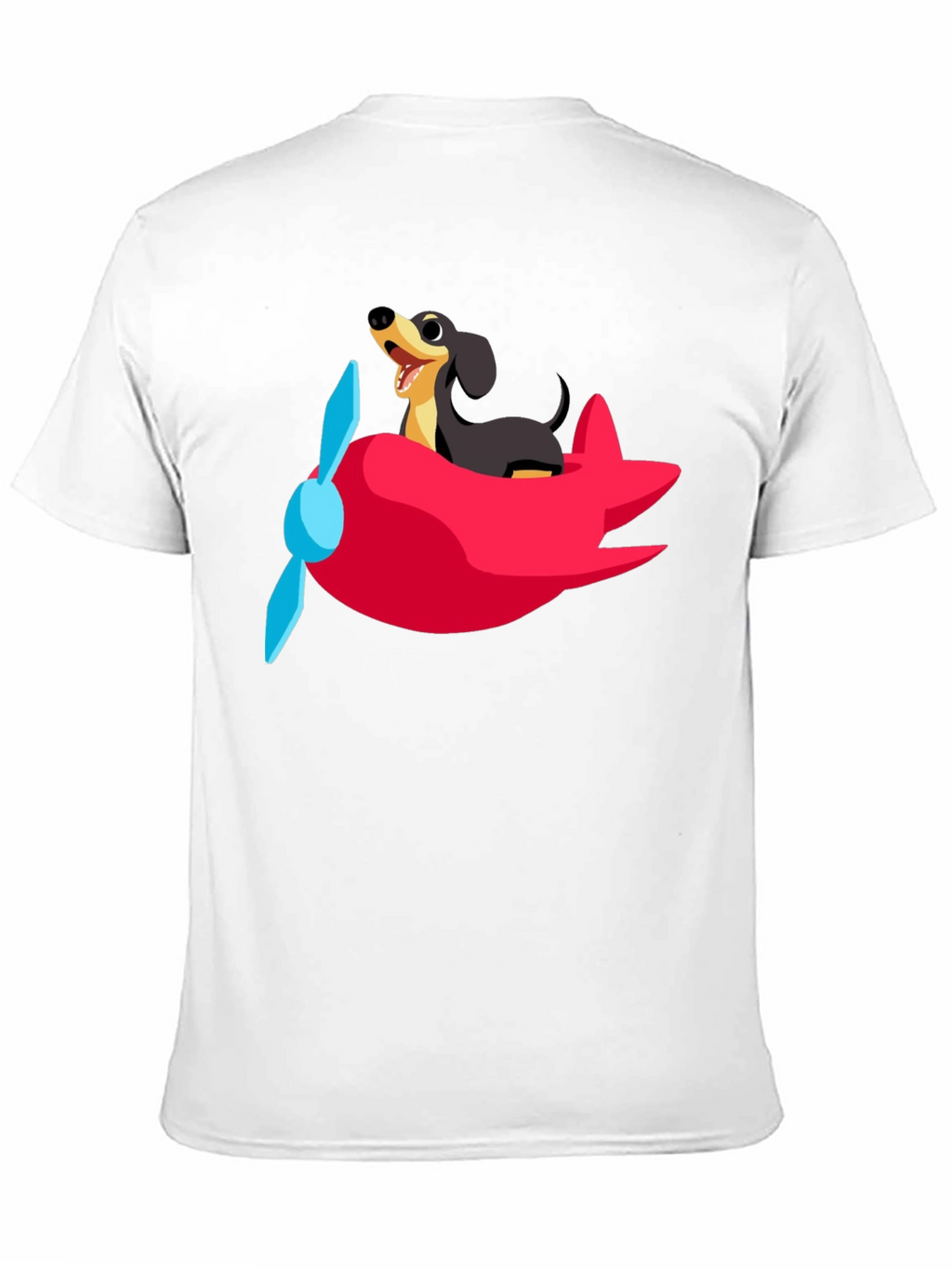 Dachshund Airplane T-Shirt: Fun Black Cotton Tee