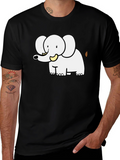 Cute Cartoon Elephant Graphic Tee