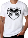Skull Heart Graphic Tee - Mens Black T-Shirt