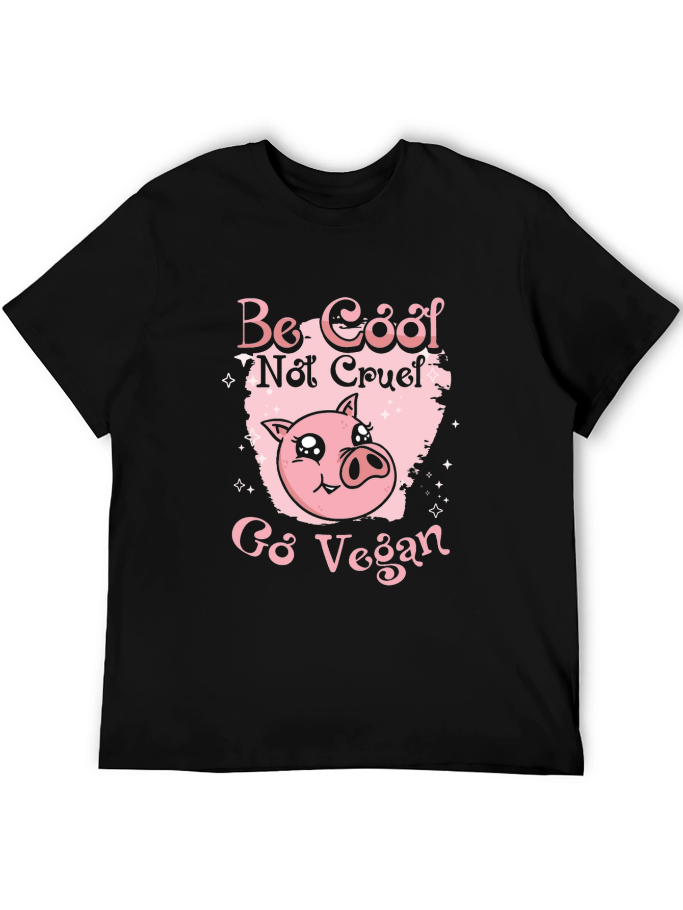Be Cool Not Cruel Go Vegan Pig Graphic Tee