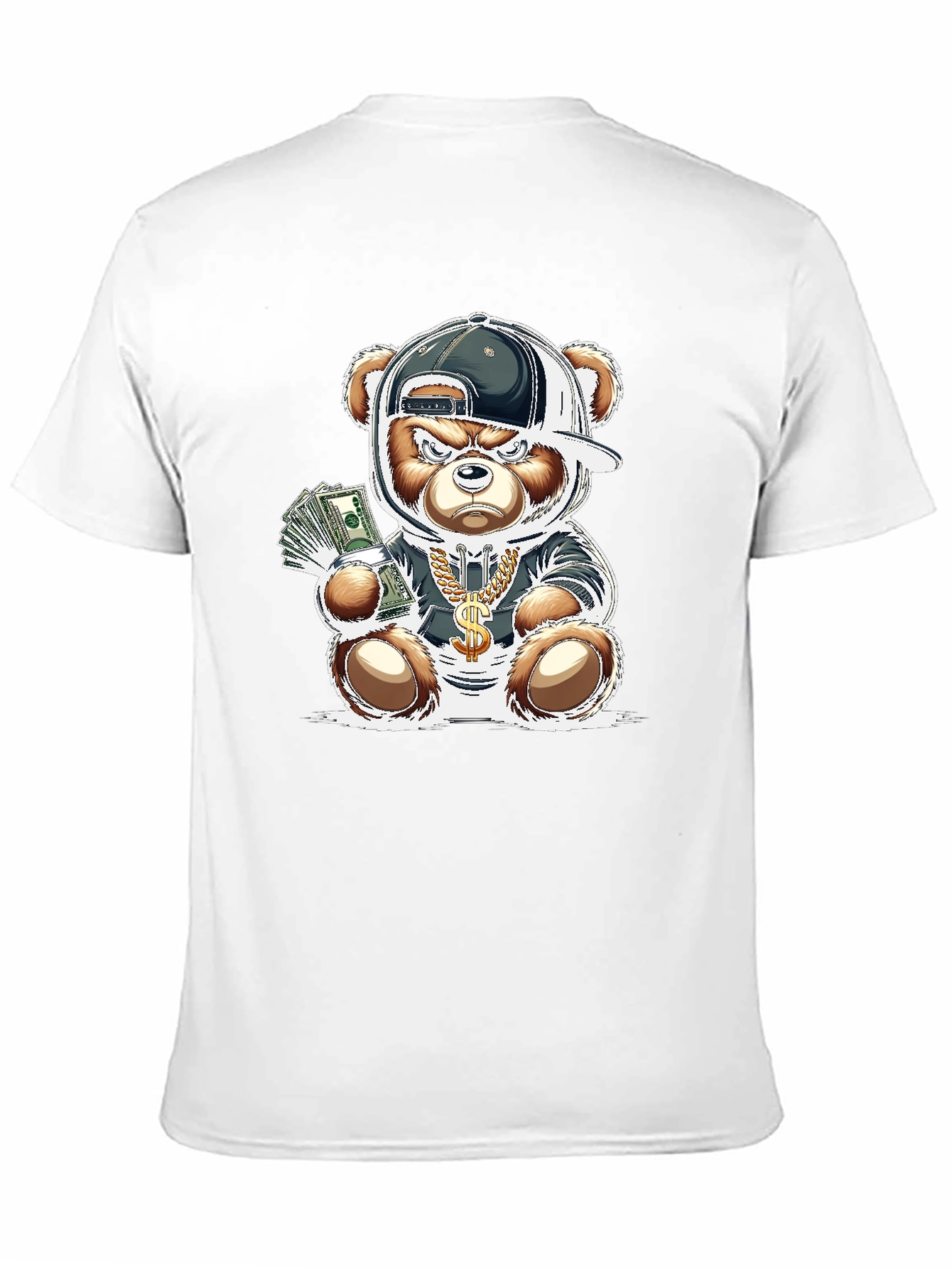 Trendy Teddy Bear Graphic Tee - Black
