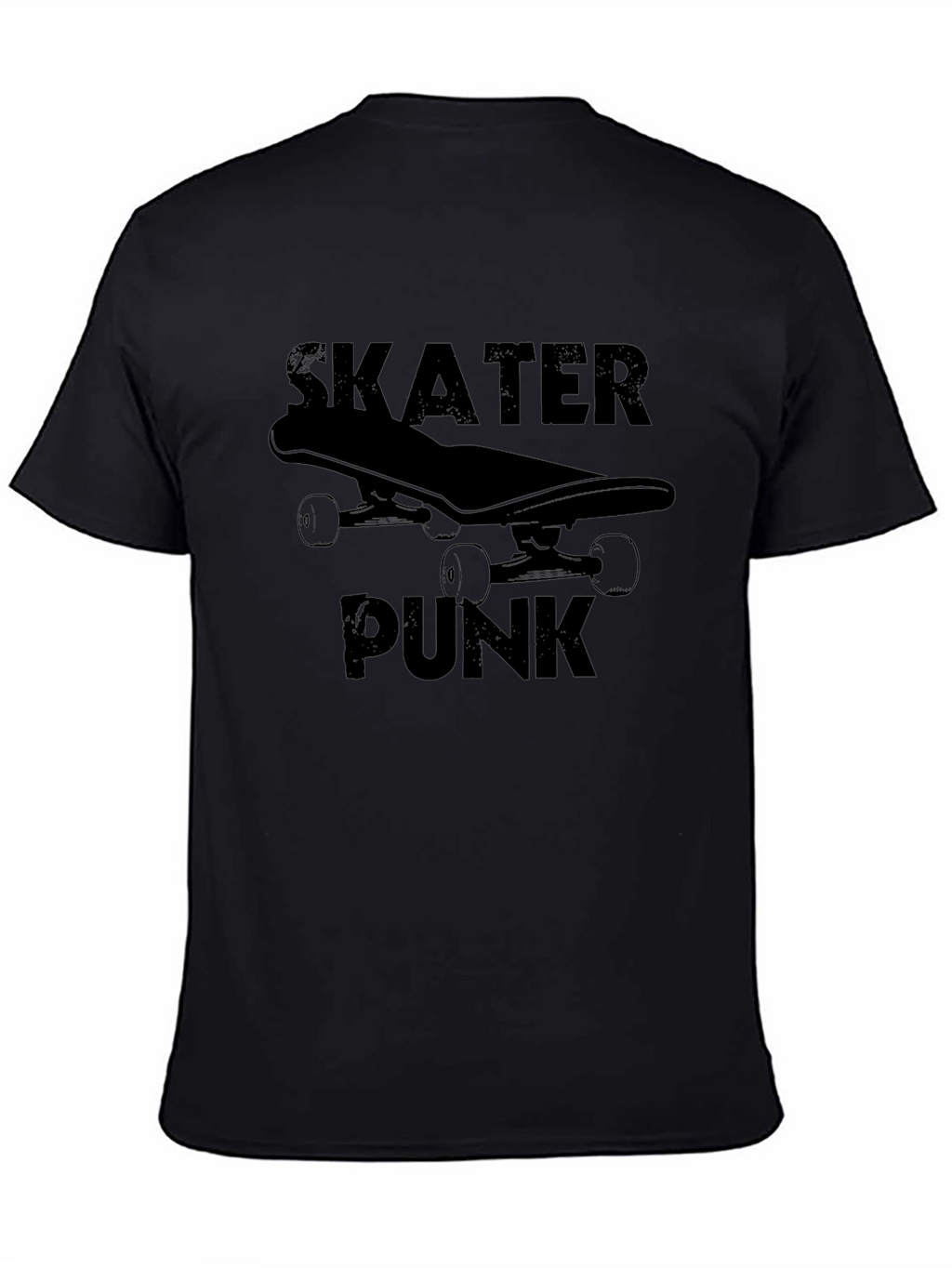 Skater Punk Graphic Tee - Black Cotton T-Shirt