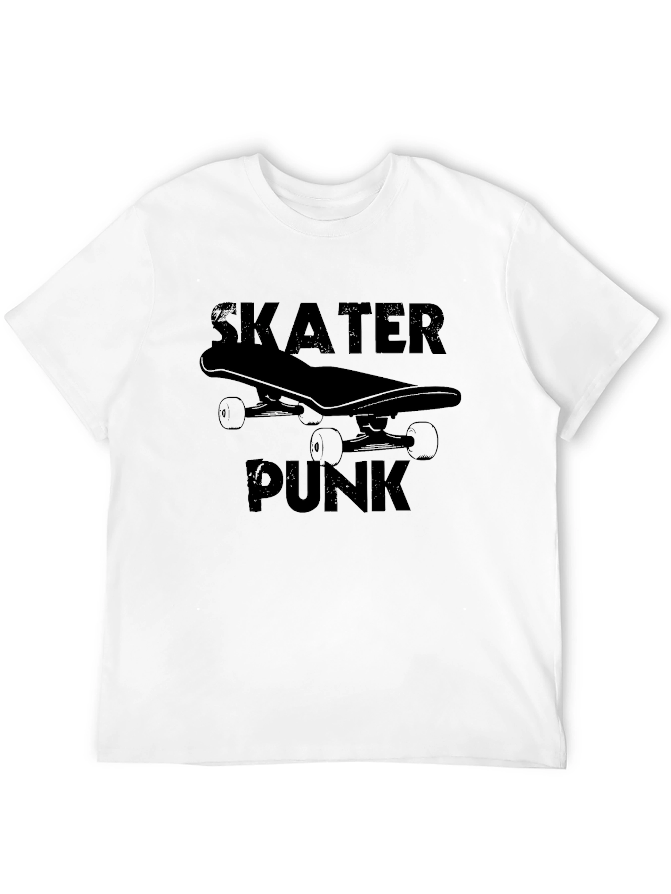 Skater Punk Graphic Tee - Black Cotton T-Shirt
