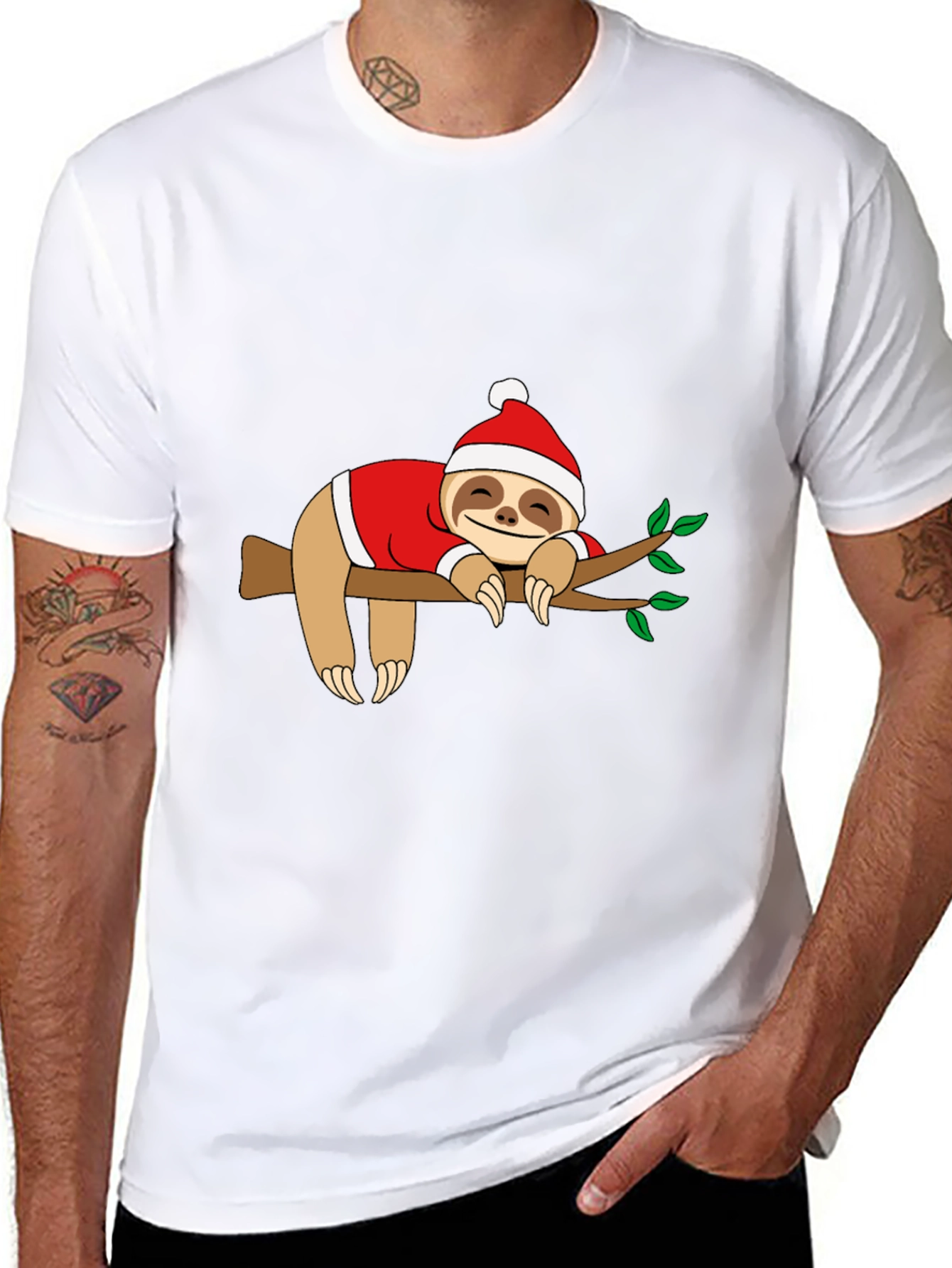 Sloth Christmas T-Shirt - Holiday Sleepy Sloth Tee