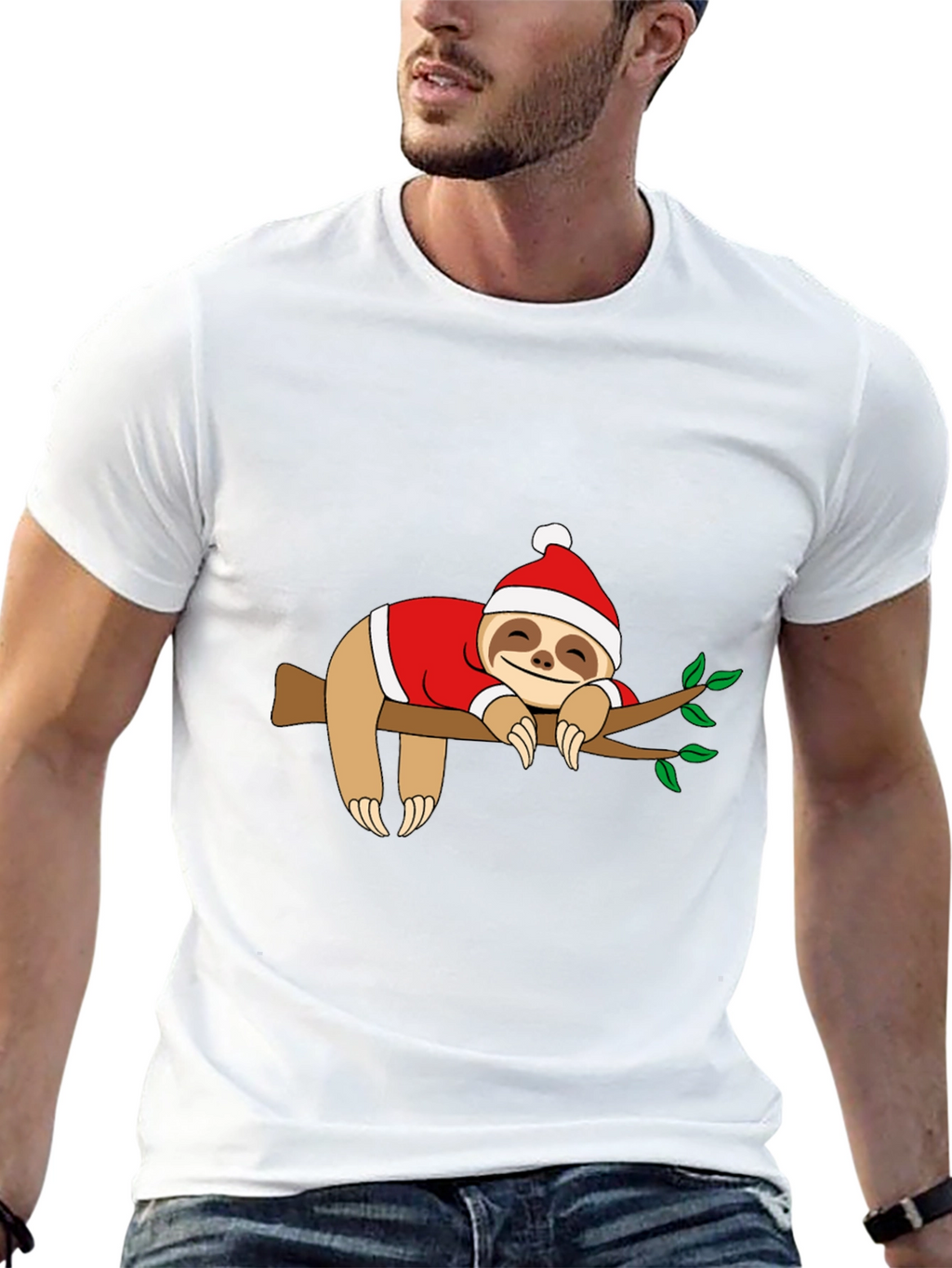 Sloth Christmas T-Shirt - Holiday Sleepy Sloth Tee