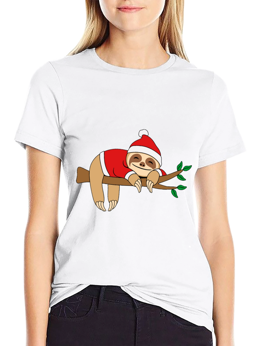 Sloth Christmas T-Shirt - Holiday Sleepy Sloth Tee