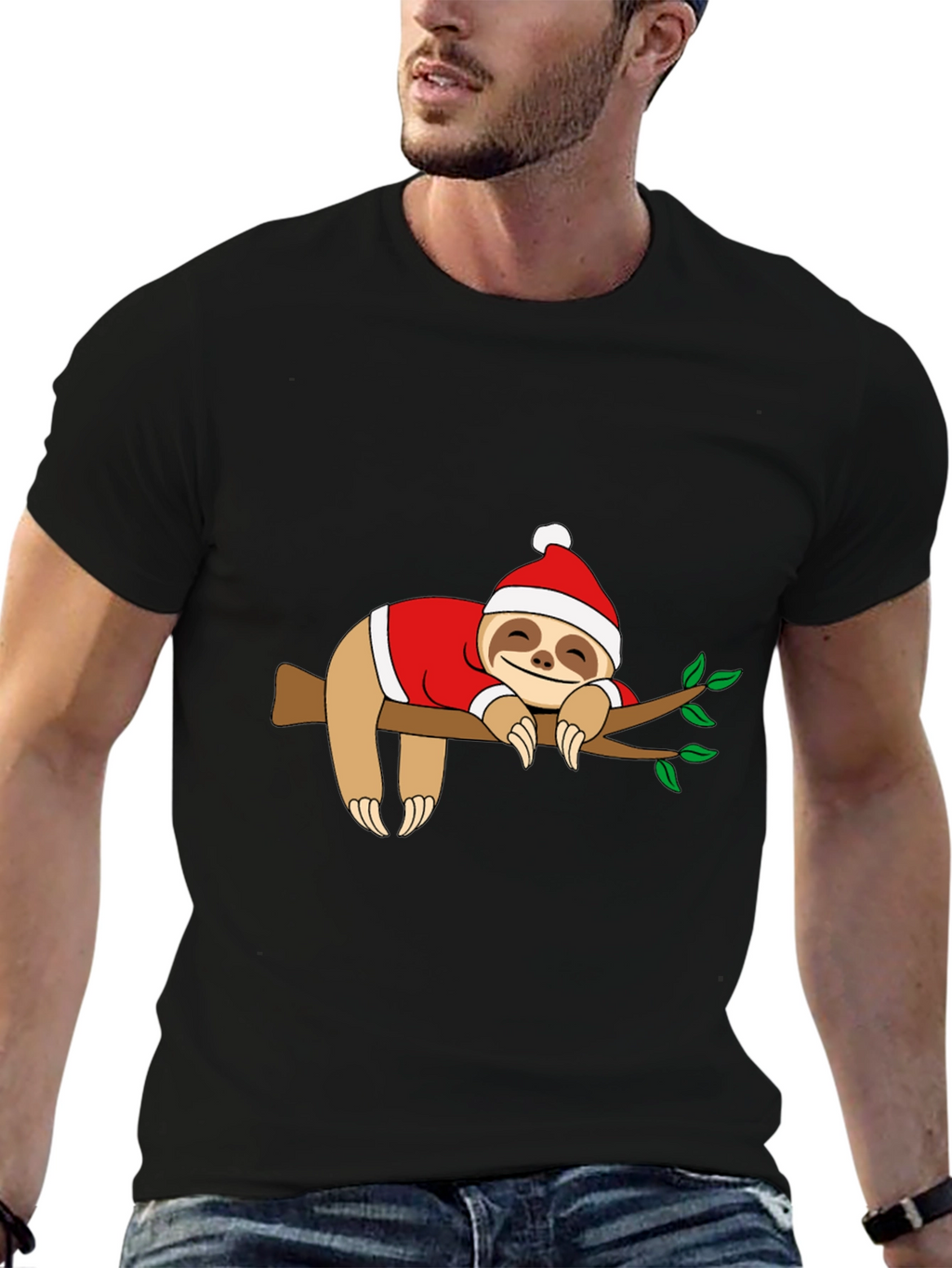 Sloth Christmas T-Shirt - Holiday Sleepy Sloth Tee