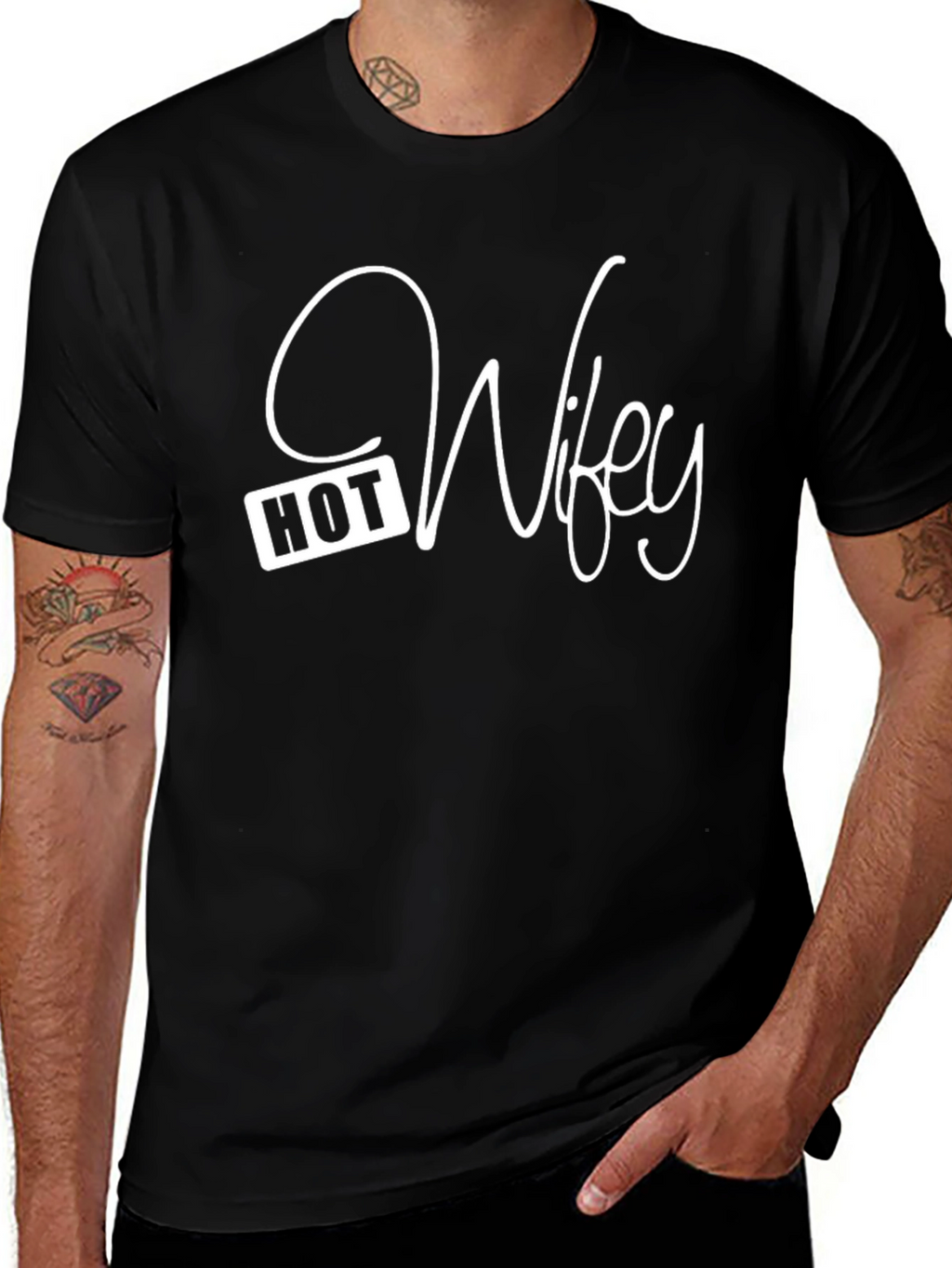 Hot Wifey Graphic T-Shirt - Black