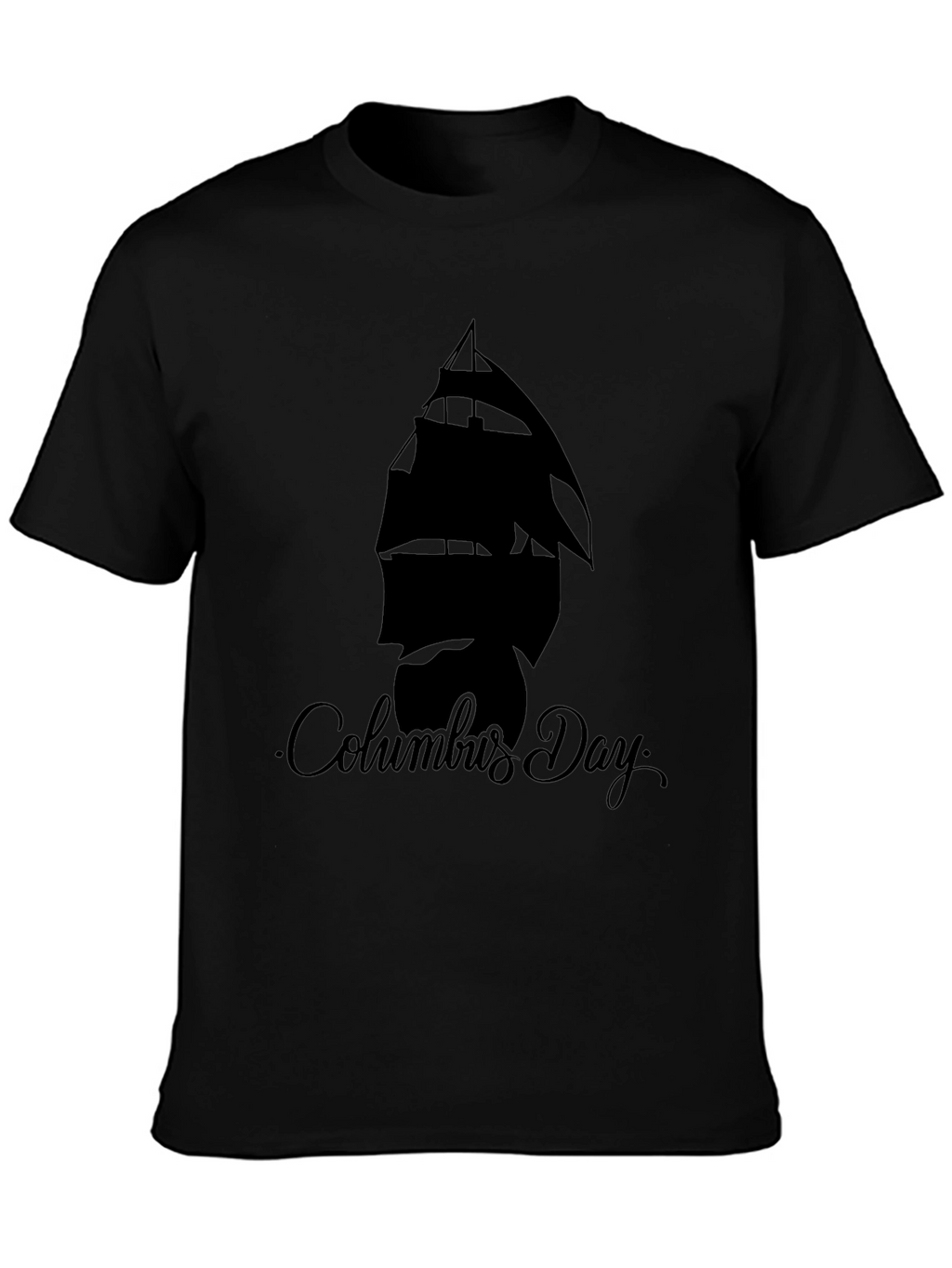 Columbus Day Graphic T-Shirt - Black