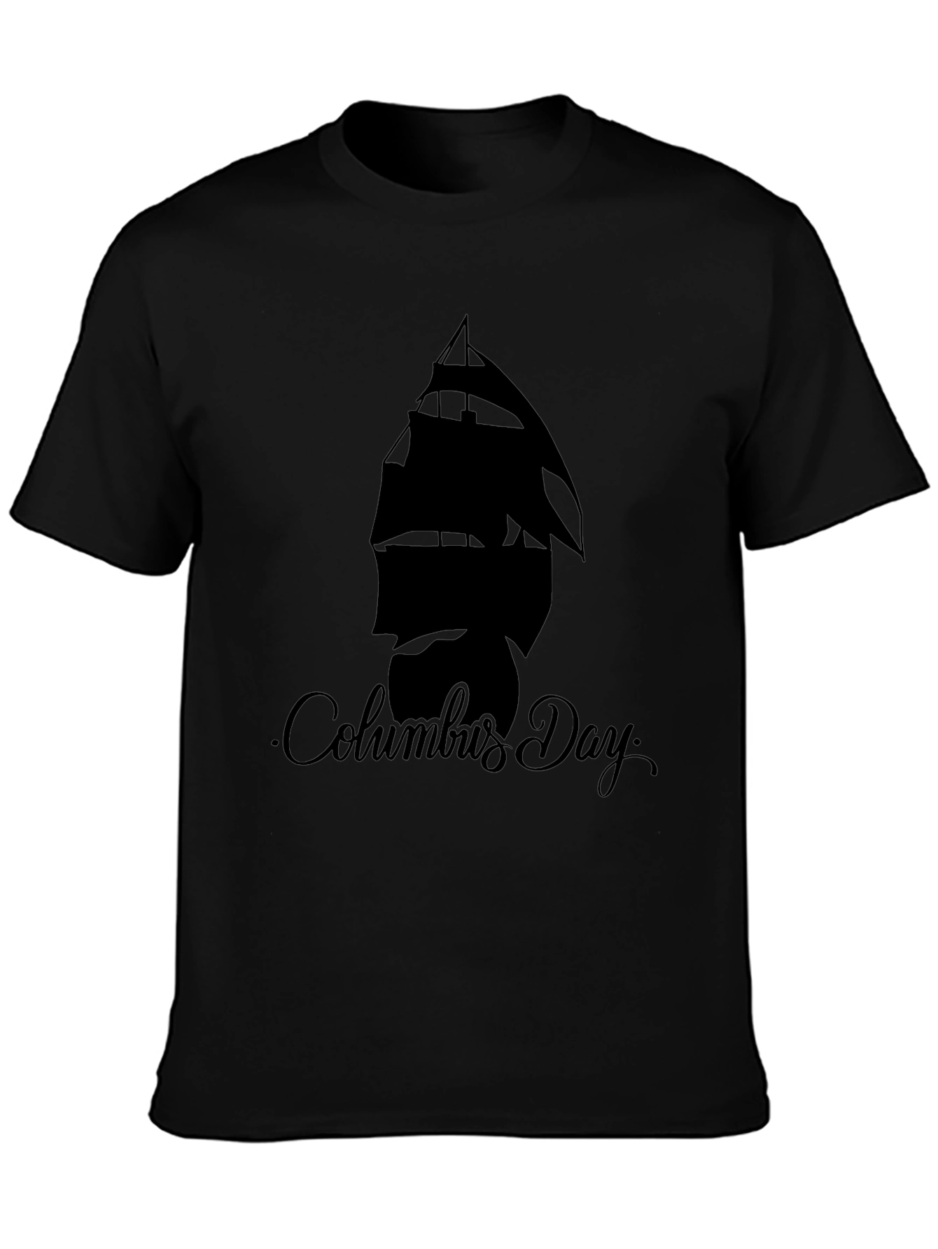 Columbus Day Graphic T-Shirt - Black