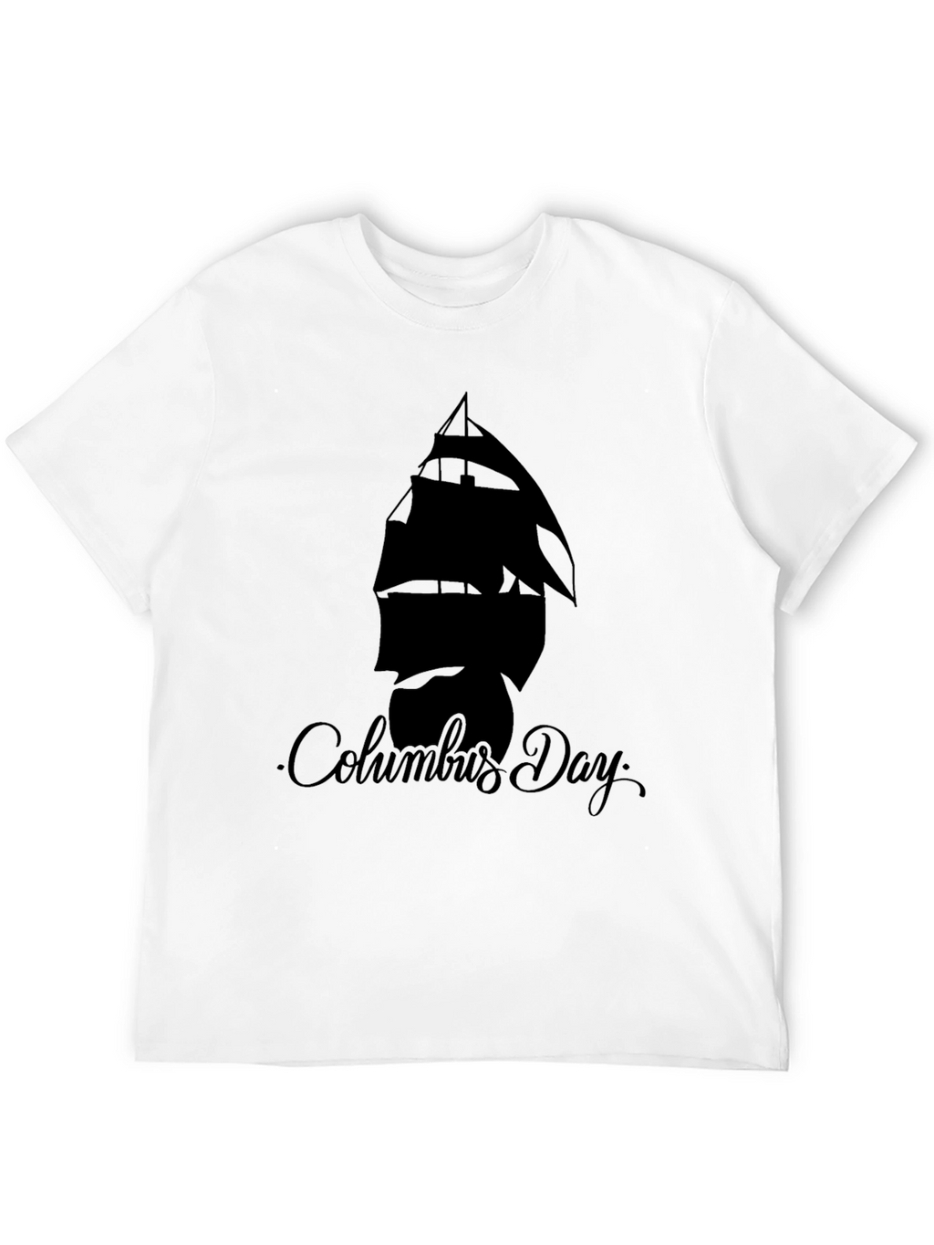 Columbus Day Graphic T-Shirt - Black