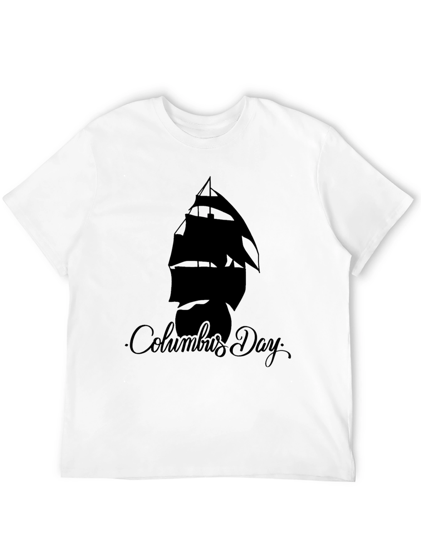 Columbus Day Graphic T-Shirt - Black
