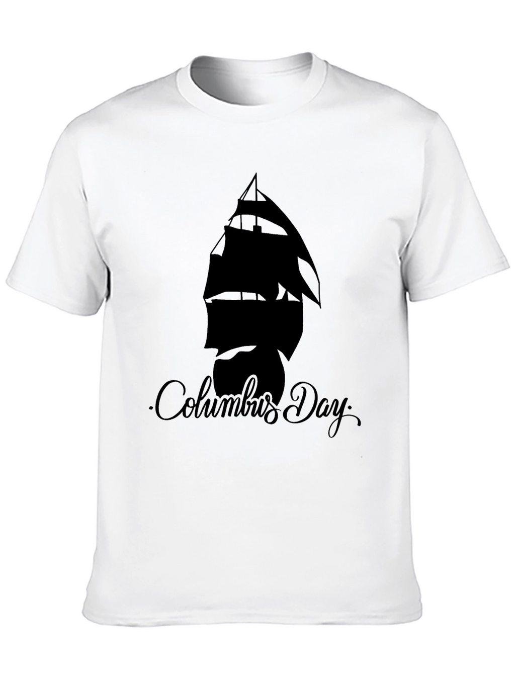 Columbus Day Graphic T-Shirt - Black
