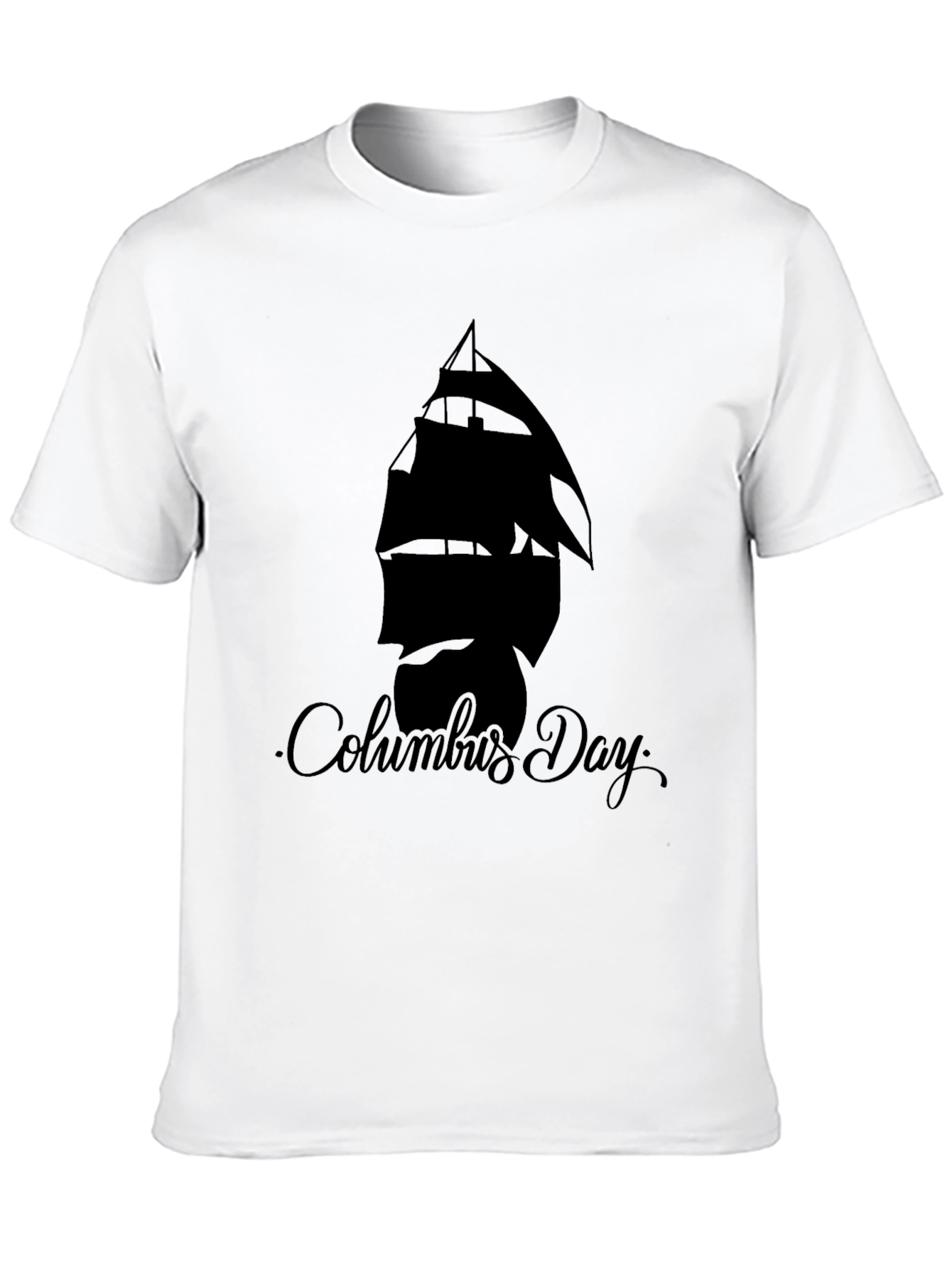 Columbus Day Graphic T-Shirt - Black