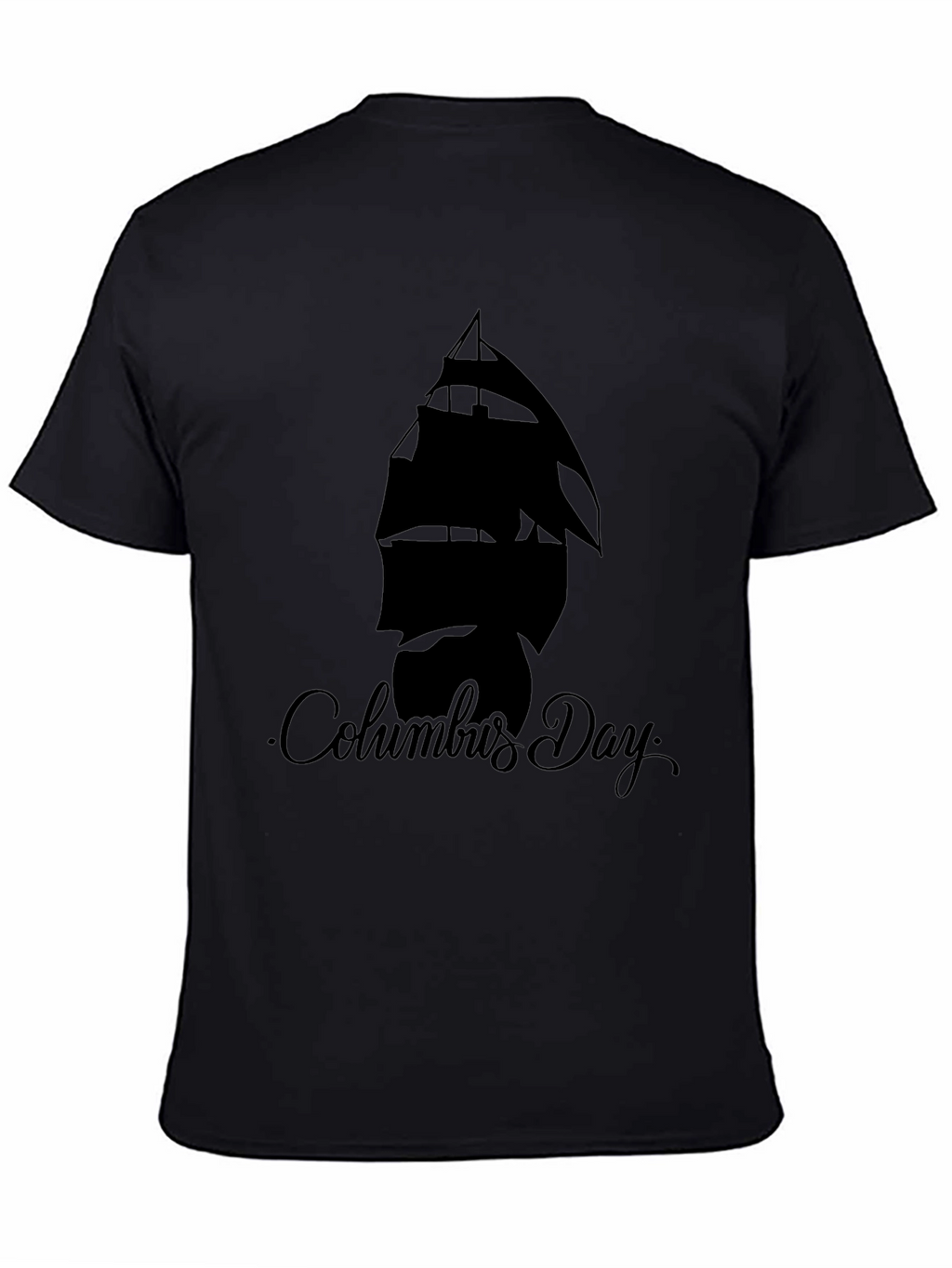 Columbus Day Graphic T-Shirt - Black
