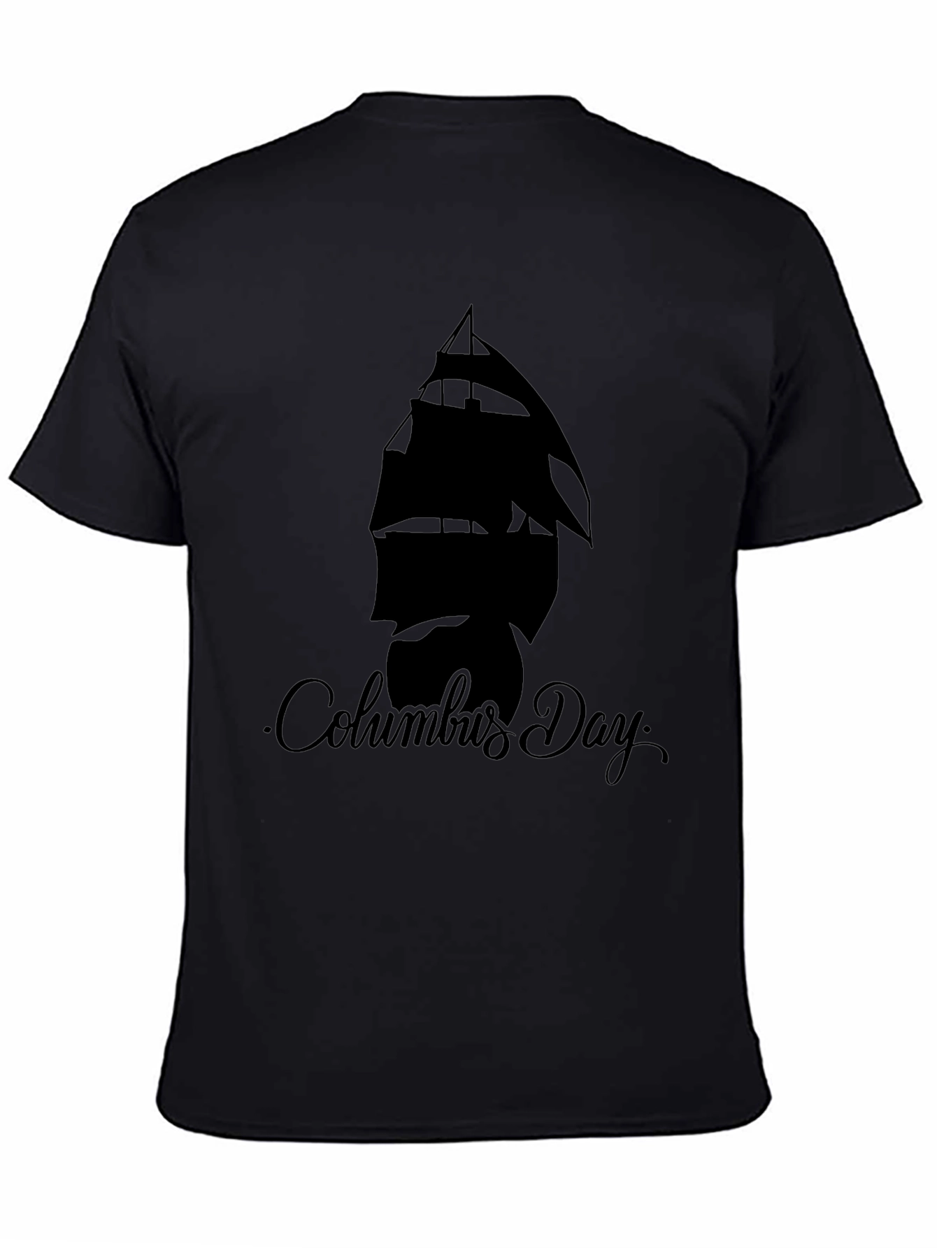Columbus Day Graphic T-Shirt - Black