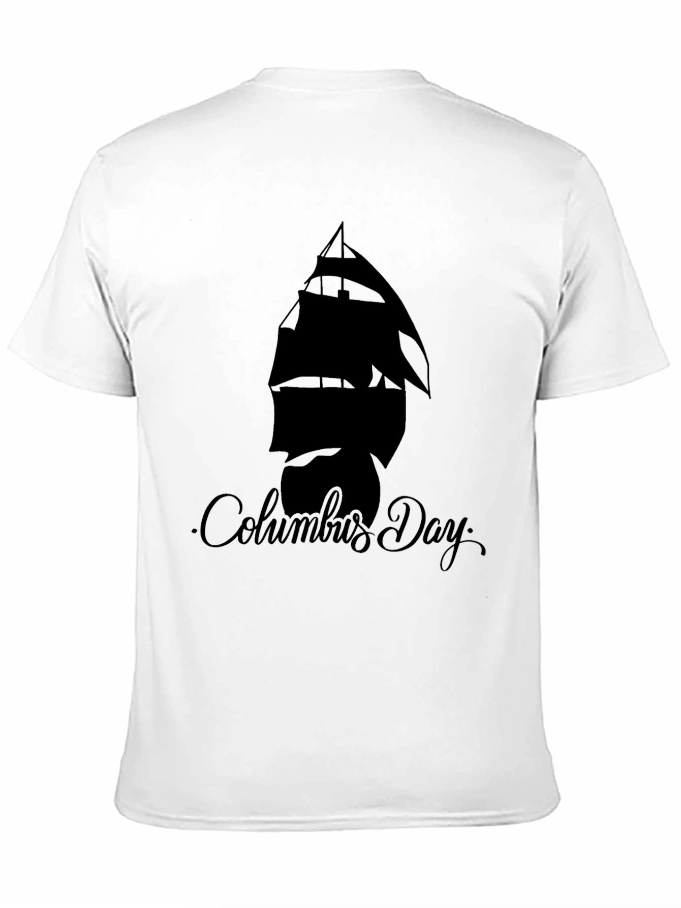 Columbus Day Graphic T-Shirt - Black
