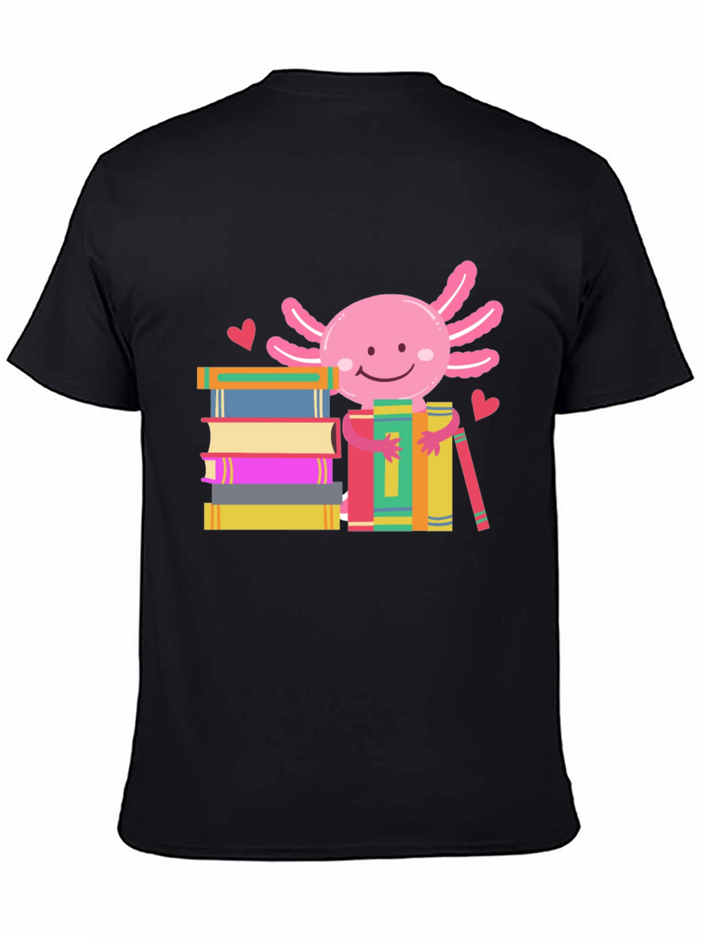 Axolotl Bookworm T-Shirt - Reading Lover Tee